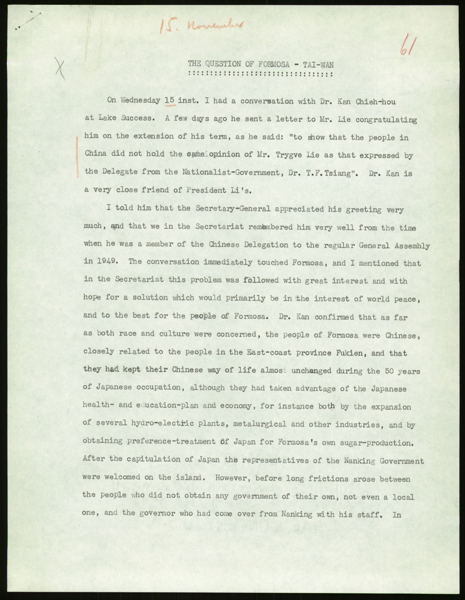Lie, Trygve, RA/PA-1407/D/L0029: Dokumenter vedr. Kina, 1948-1950, s. 573