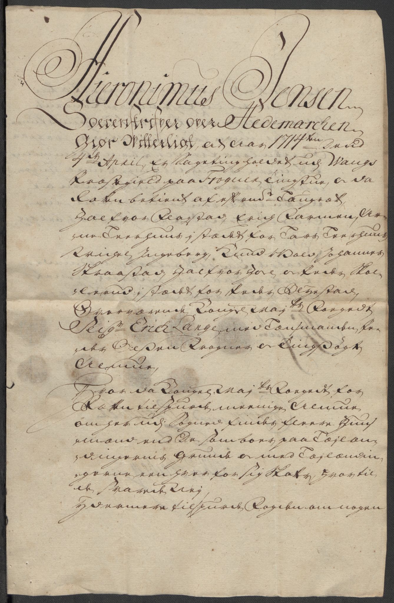 Rentekammeret inntil 1814, Reviderte regnskaper, Fogderegnskap, RA/EA-4092/R16/L1051: Fogderegnskap Hedmark, 1714, s. 162