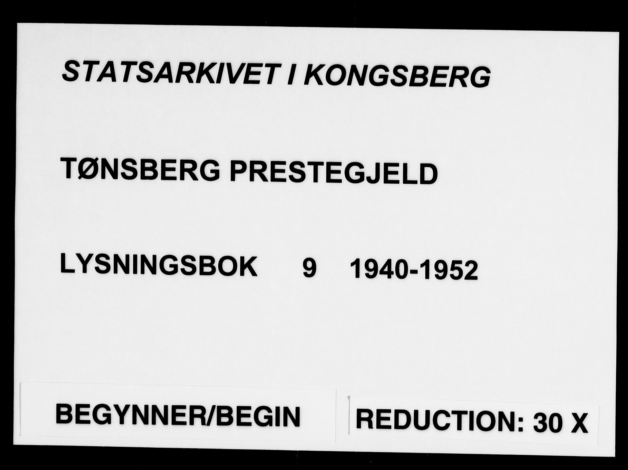 Tønsberg kirkebøker, AV/SAKO-A-330/H/Ha/L0009: Lysningsprotokoll nr. 9, 1940-1952