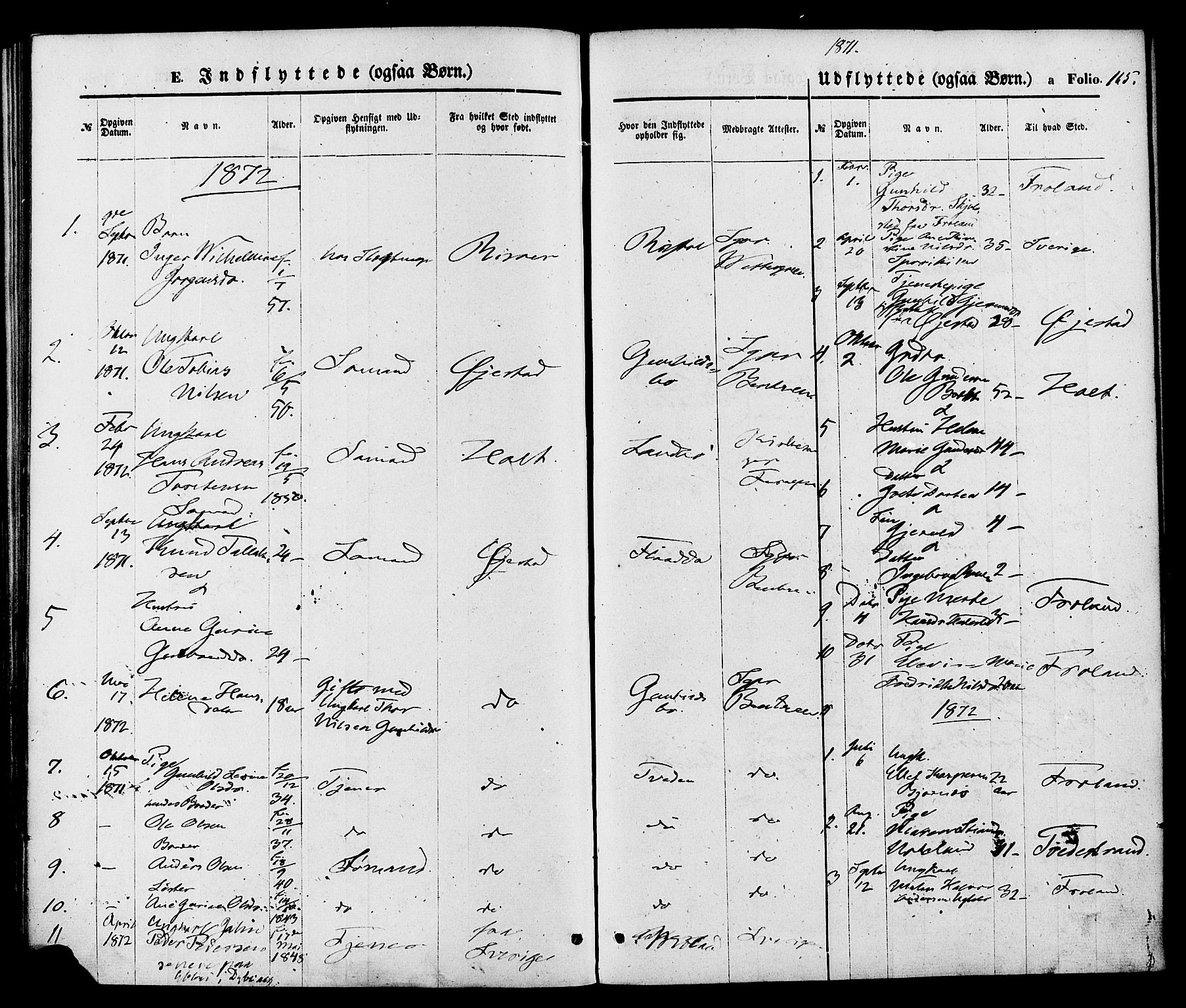 Austre Moland sokneprestkontor, SAK/1111-0001/F/Fa/Faa/L0009: Ministerialbok nr. A 9, 1869-1879, s. 165