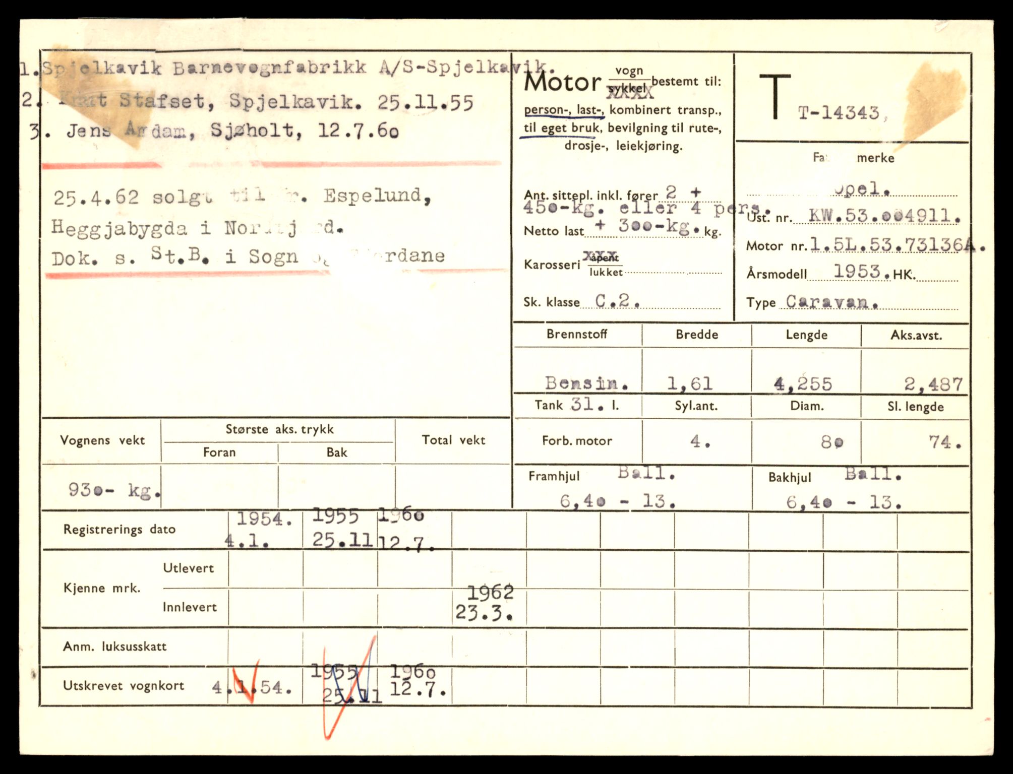 Møre og Romsdal vegkontor - Ålesund trafikkstasjon, AV/SAT-A-4099/F/Fe/L0045: Registreringskort for kjøretøy T 14320 - T 14444, 1927-1998, s. 583