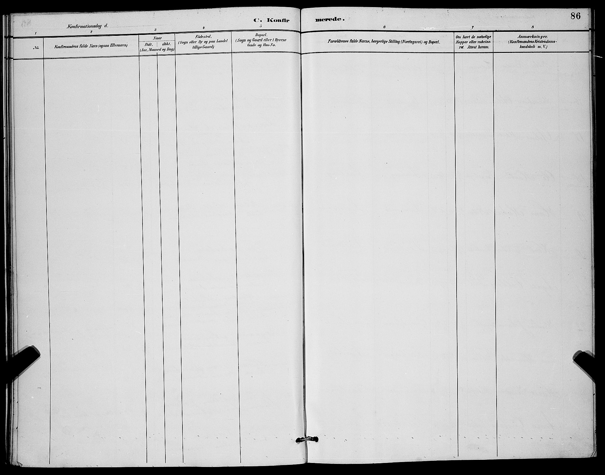 Berg sokneprestkontor, AV/SATØ-S-1318/G/Ga/Gab/L0012klokker: Klokkerbok nr. 12, 1887-1902, s. 86