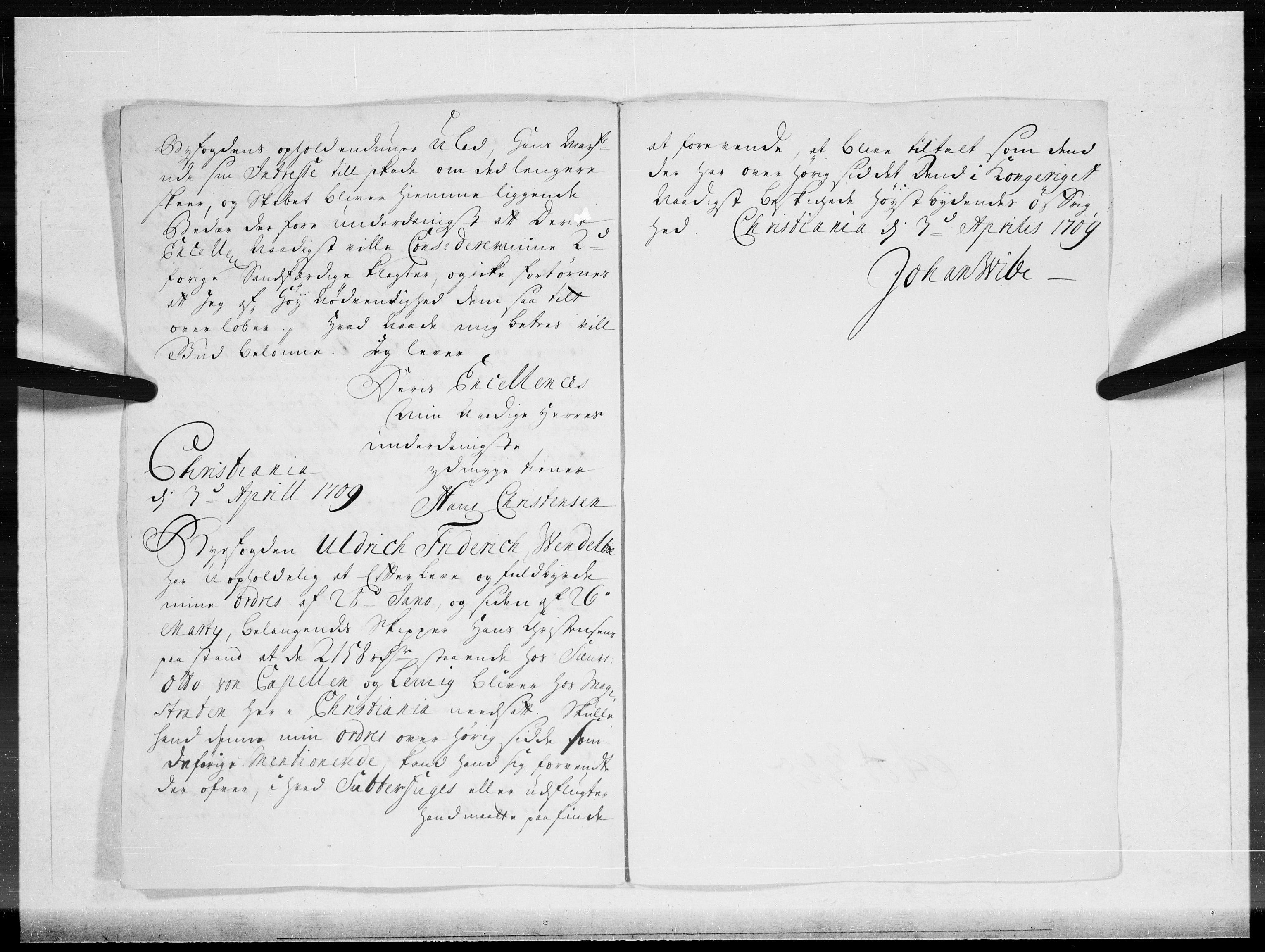 Danske Kanselli 1572-1799, AV/RA-EA-3023/F/Fc/Fcc/Fcca/L0067: Norske innlegg 1572-1799, 1709, s. 97