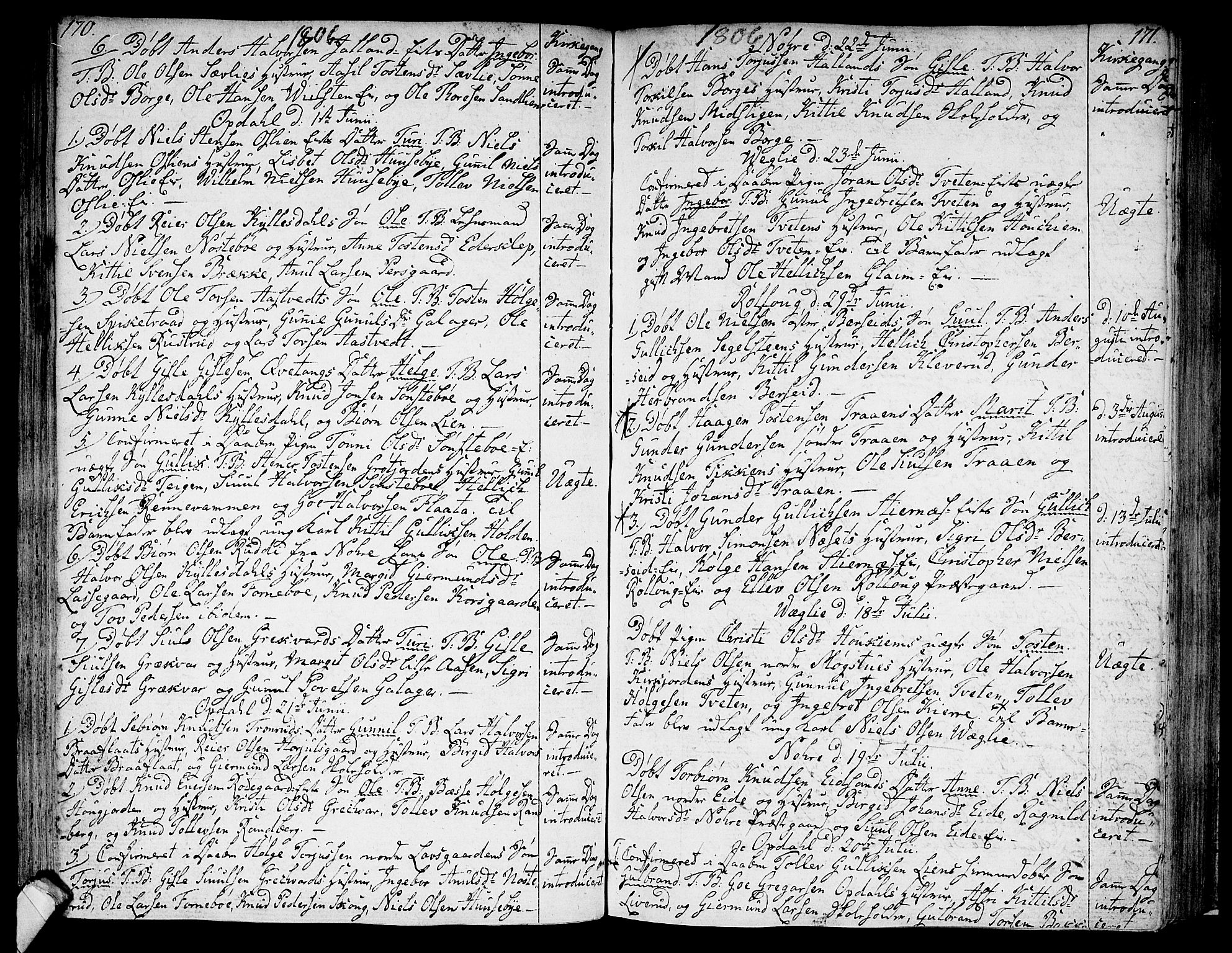 Rollag kirkebøker, AV/SAKO-A-240/F/Fa/L0005: Ministerialbok nr. I 5, 1792-1814, s. 170-171