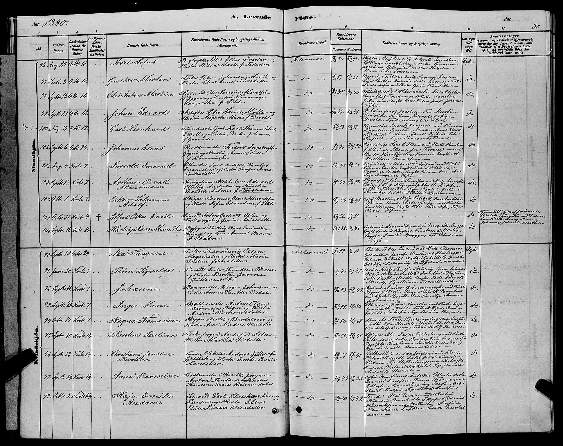 Ministerialprotokoller, klokkerbøker og fødselsregistre - Møre og Romsdal, AV/SAT-A-1454/529/L0466: Klokkerbok nr. 529C03, 1878-1888, s. 30