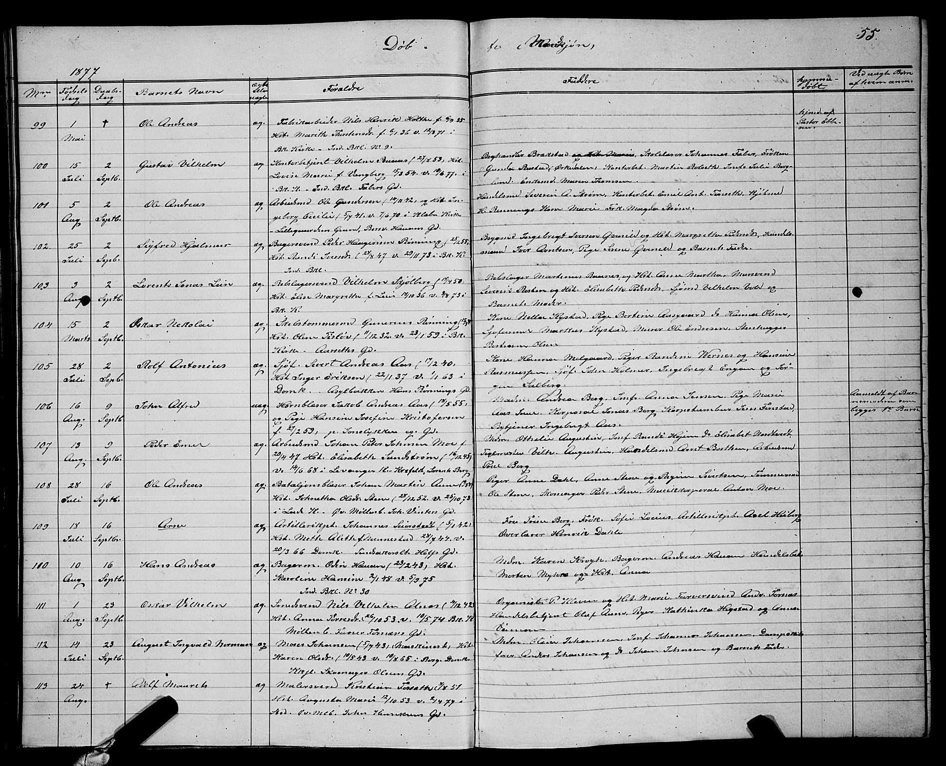 Ministerialprotokoller, klokkerbøker og fødselsregistre - Sør-Trøndelag, AV/SAT-A-1456/604/L0220: Klokkerbok nr. 604C03, 1870-1885, s. 55