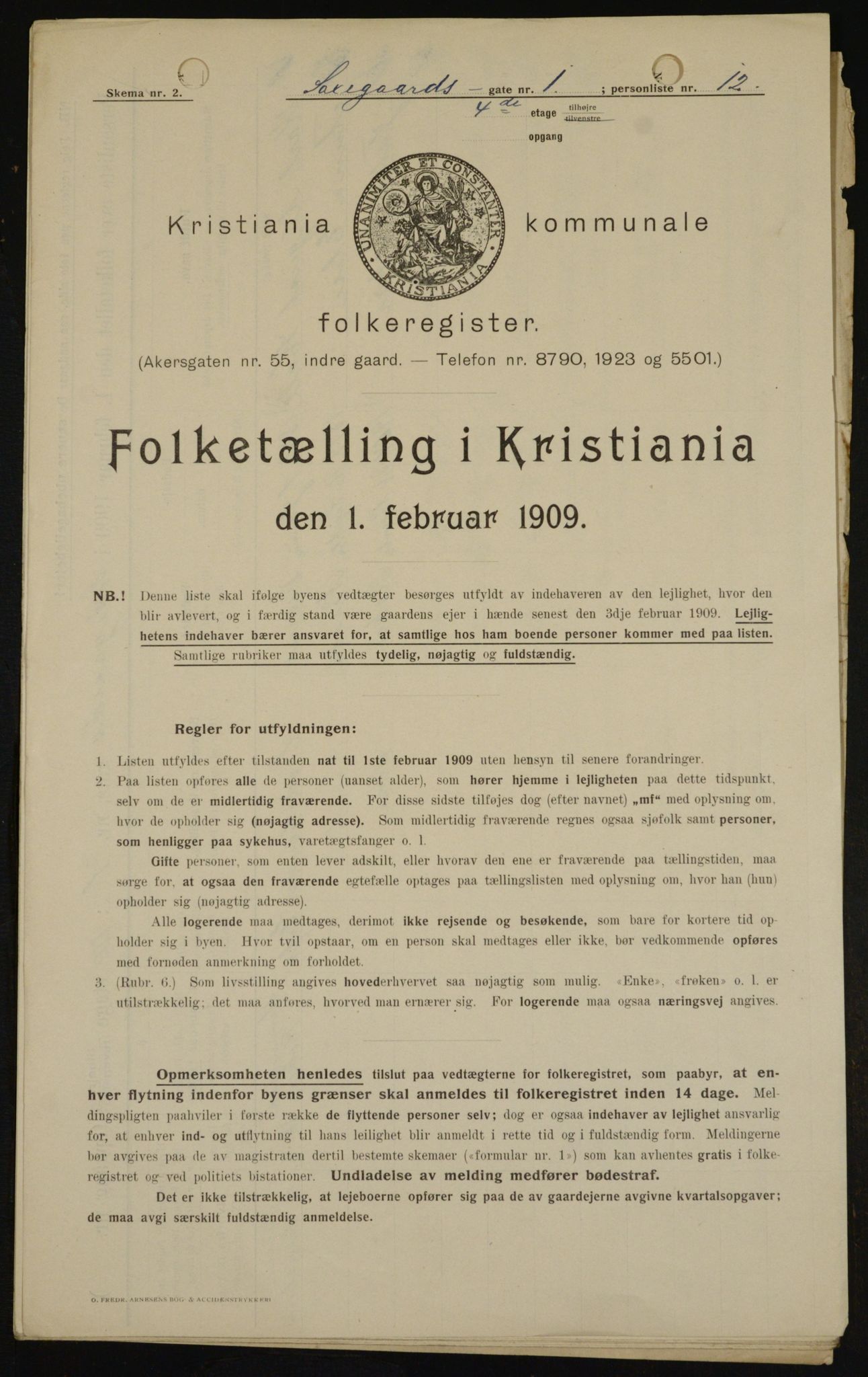 OBA, Kommunal folketelling 1.2.1909 for Kristiania kjøpstad, 1909, s. 81158