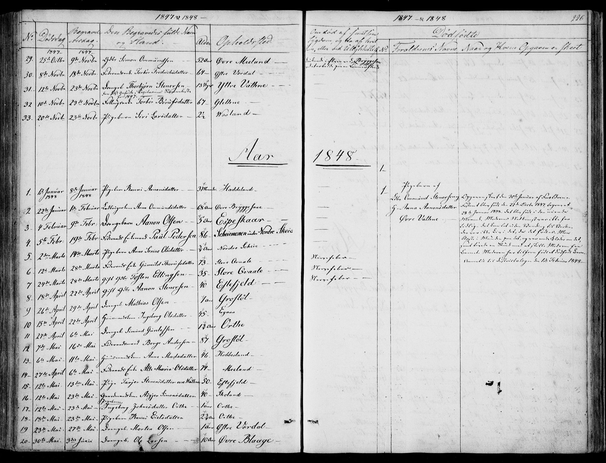 Hægebostad sokneprestkontor, SAK/1111-0024/F/Fa/Fab/L0002: Ministerialbok nr. A 2, 1836-1872, s. 226
