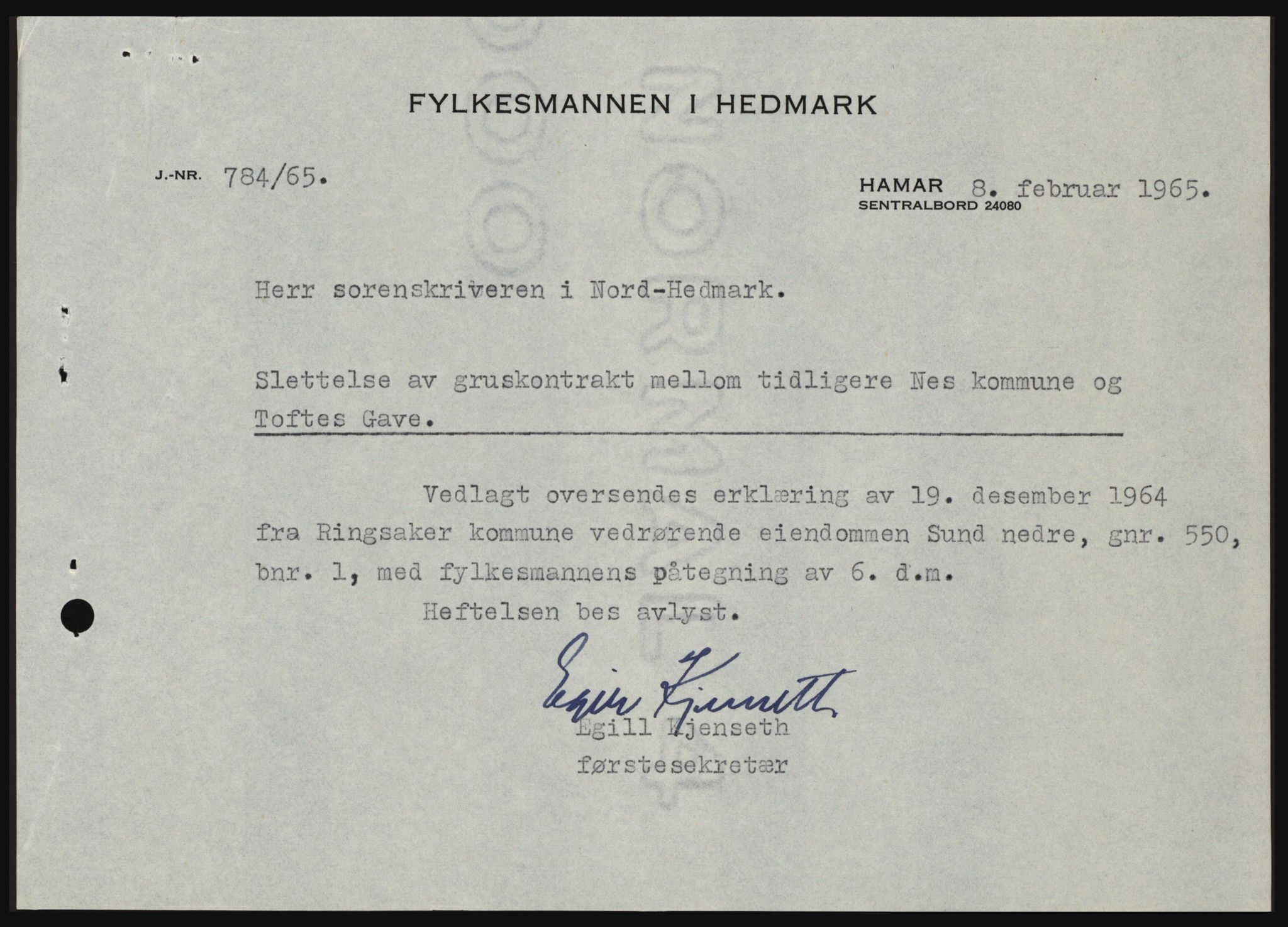 Nord-Hedmark sorenskriveri, SAH/TING-012/H/Hc/L0021: Pantebok nr. 21, 1964-1965, Dagboknr: 563/1965