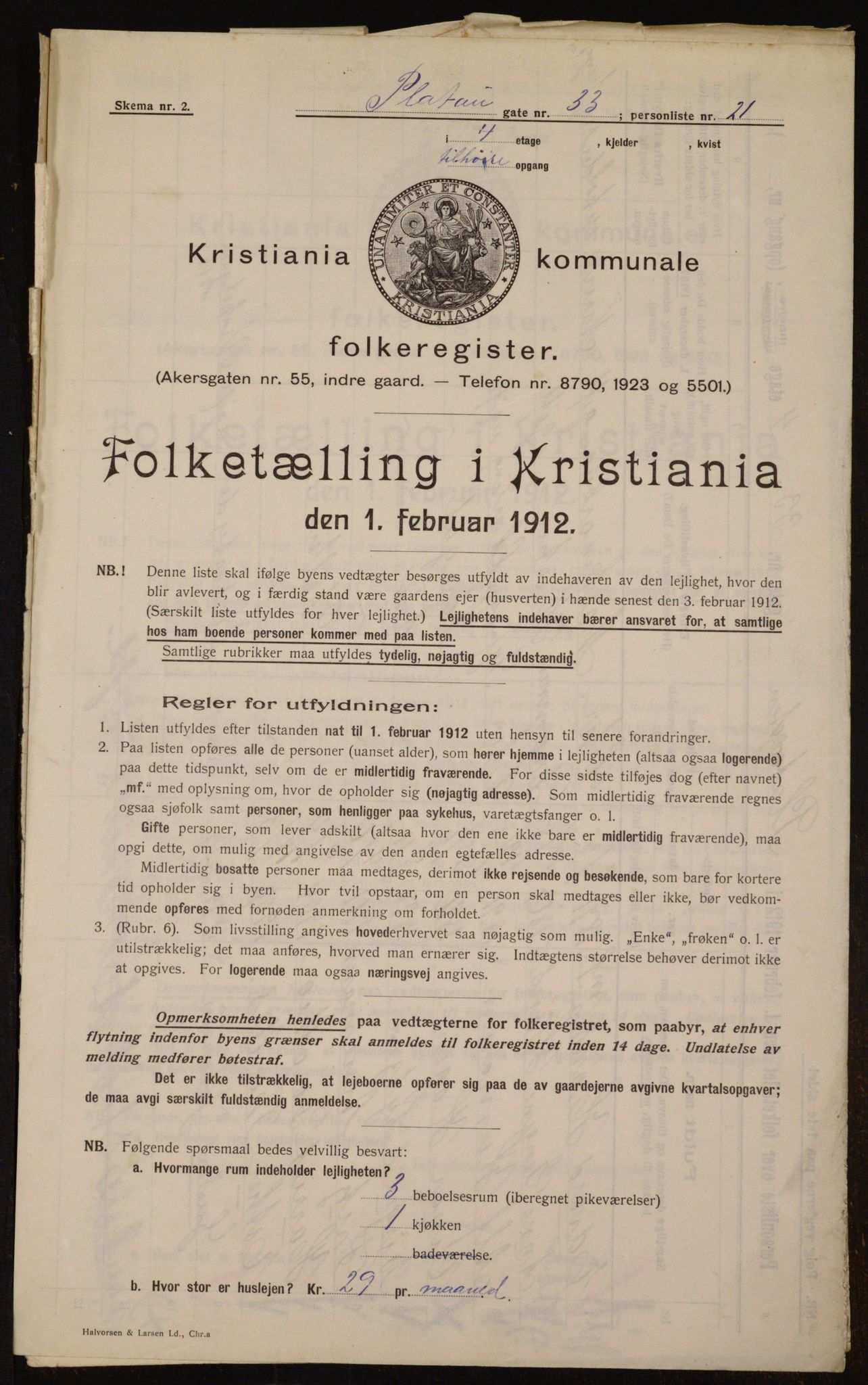 OBA, Kommunal folketelling 1.2.1912 for Kristiania, 1912, s. 81374