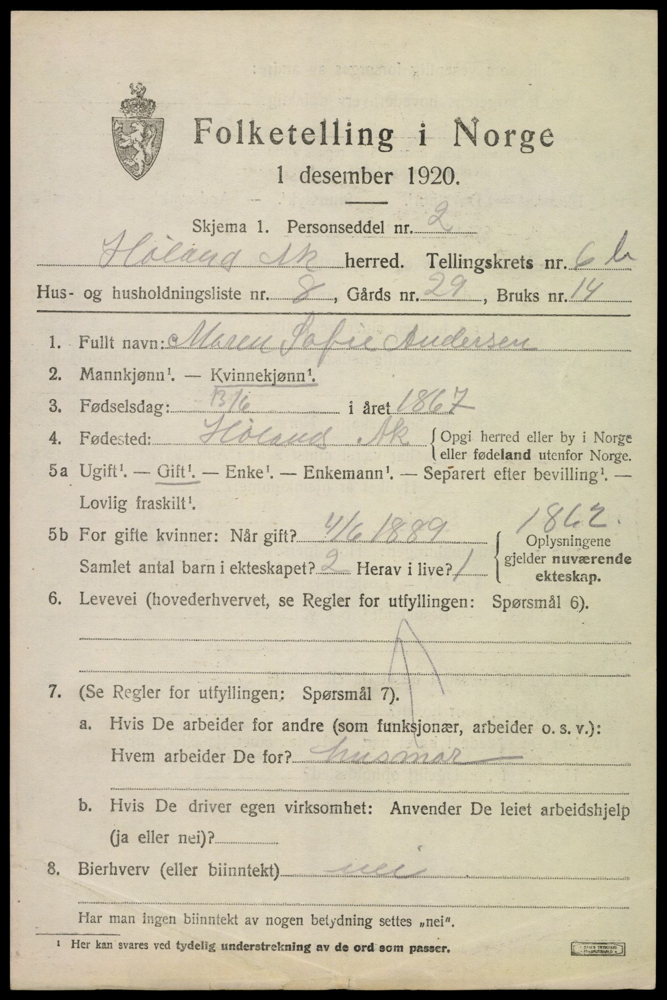 SAO, Folketelling 1920 for 0221 Høland herred, 1920, s. 9101