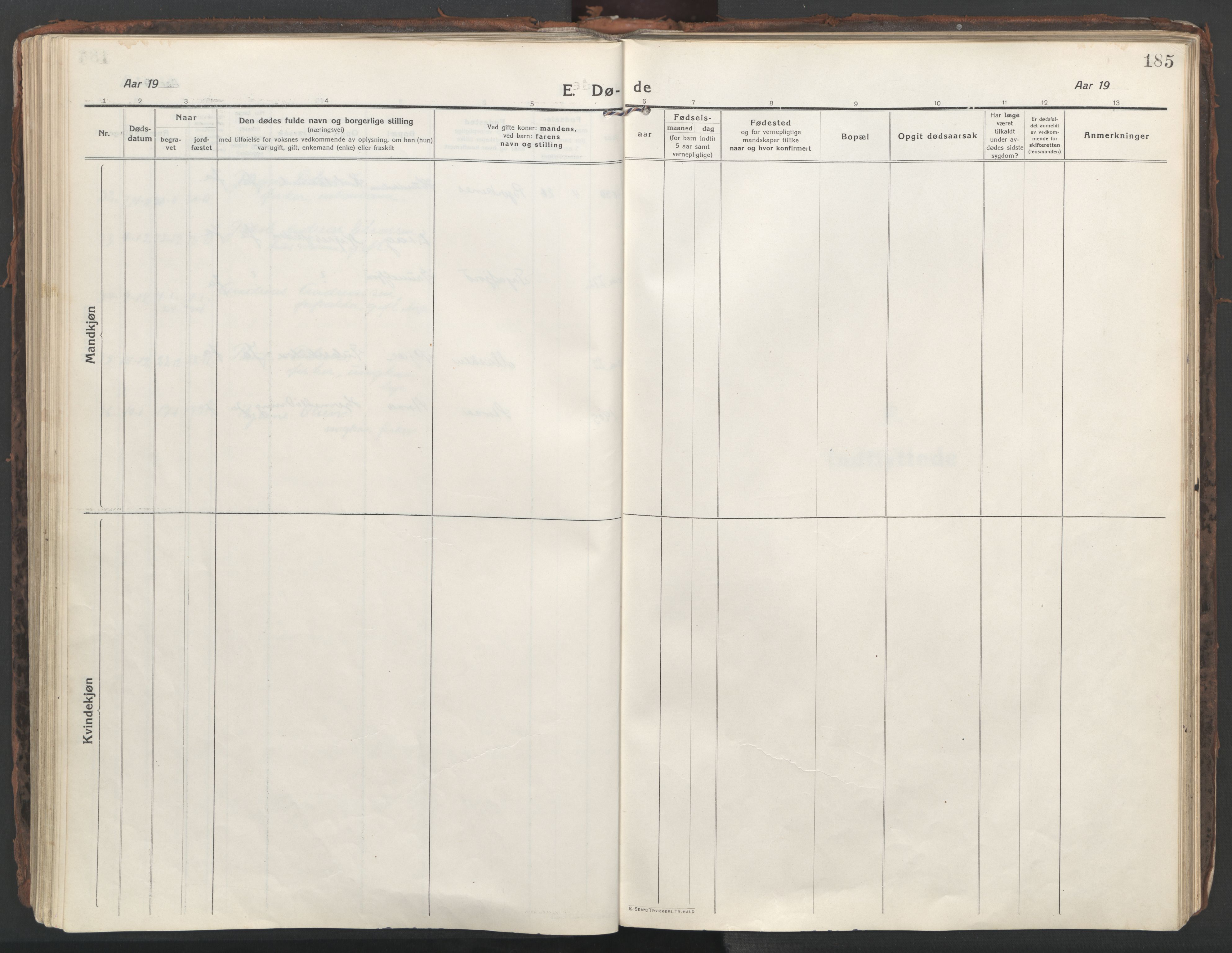 Ministerialprotokoller, klokkerbøker og fødselsregistre - Nordland, SAT/A-1459/861/L0872: Ministerialbok nr. 861A07, 1915-1924, s. 185