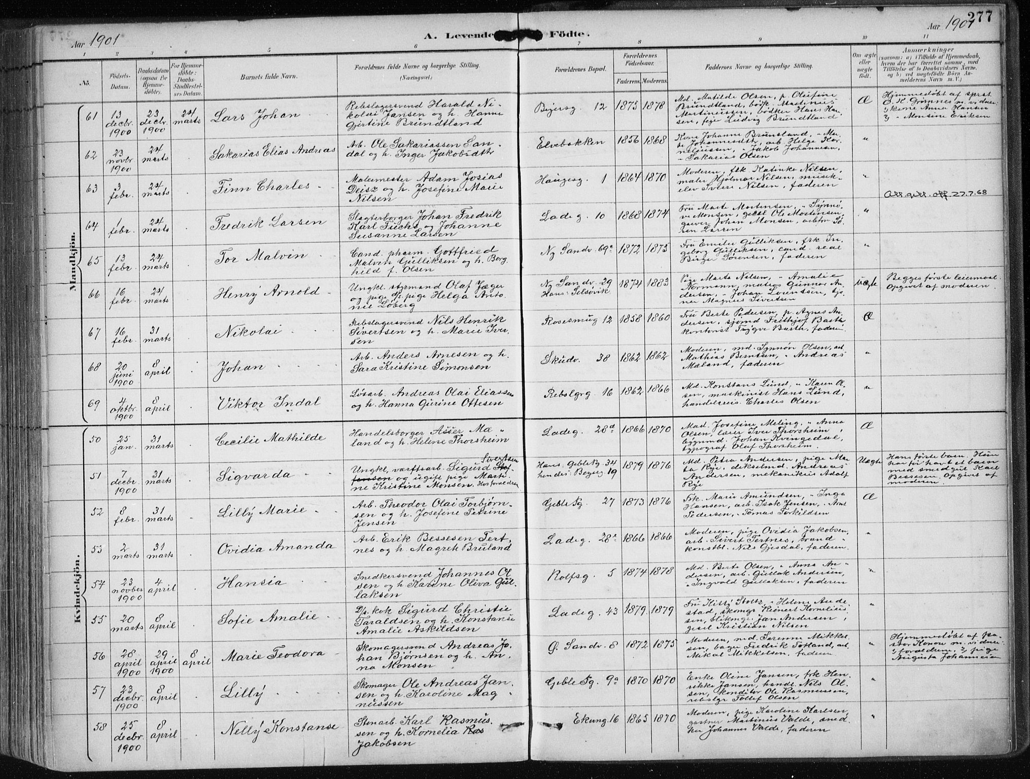 Sandviken Sokneprestembete, AV/SAB-A-77601/H/Ha/L0005: Ministerialbok nr. B 2, 1891-1901, s. 277
