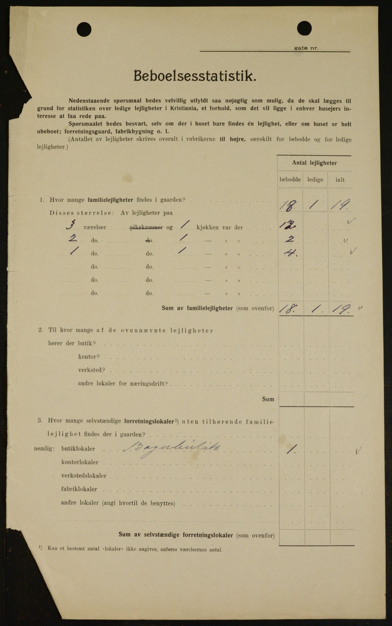 OBA, Kommunal folketelling 1.2.1909 for Kristiania kjøpstad, 1909, s. 39433
