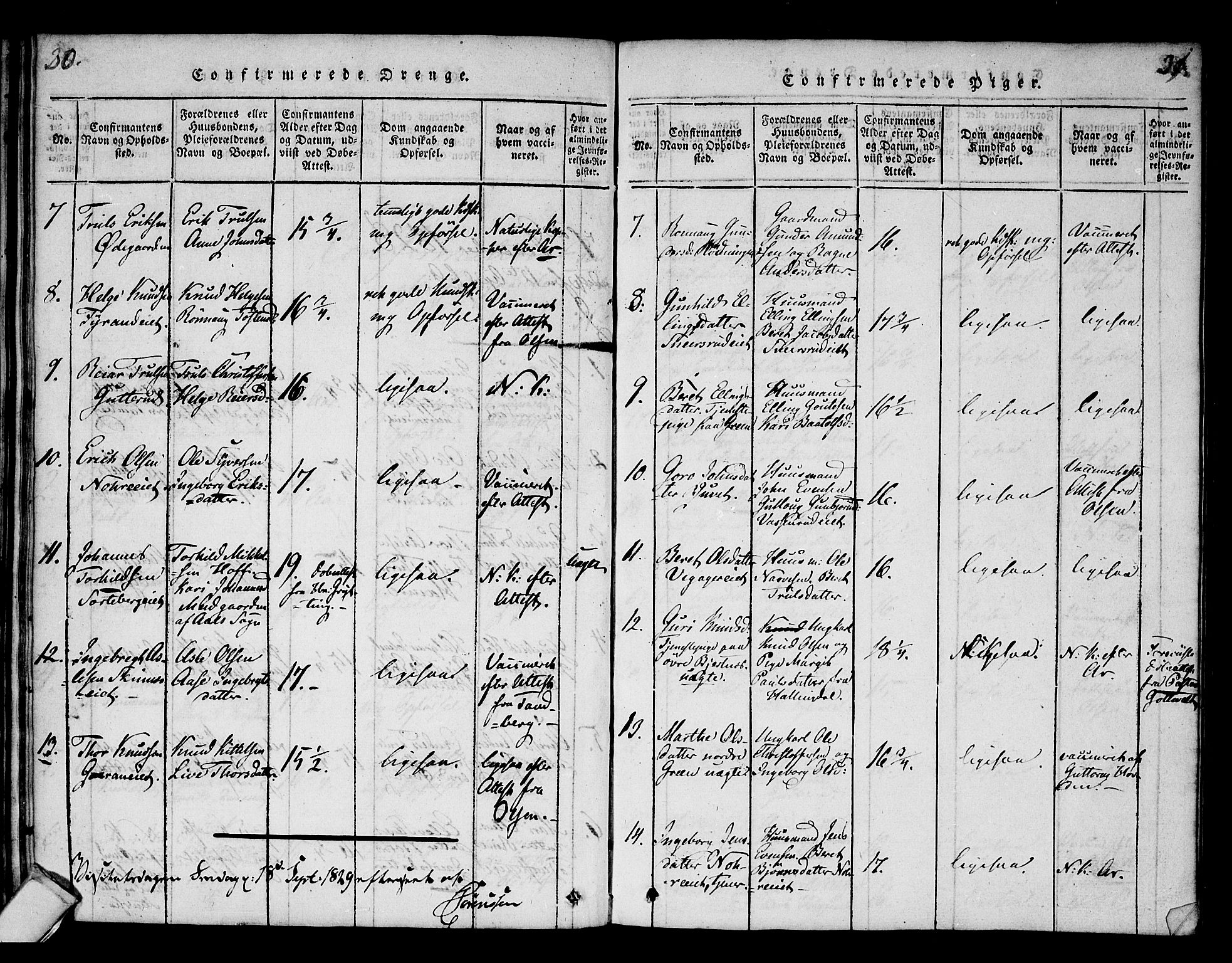 Krødsherad kirkebøker, SAKO/A-19/F/Fa/L0001: Ministerialbok nr. 1, 1815-1829, s. 30-31