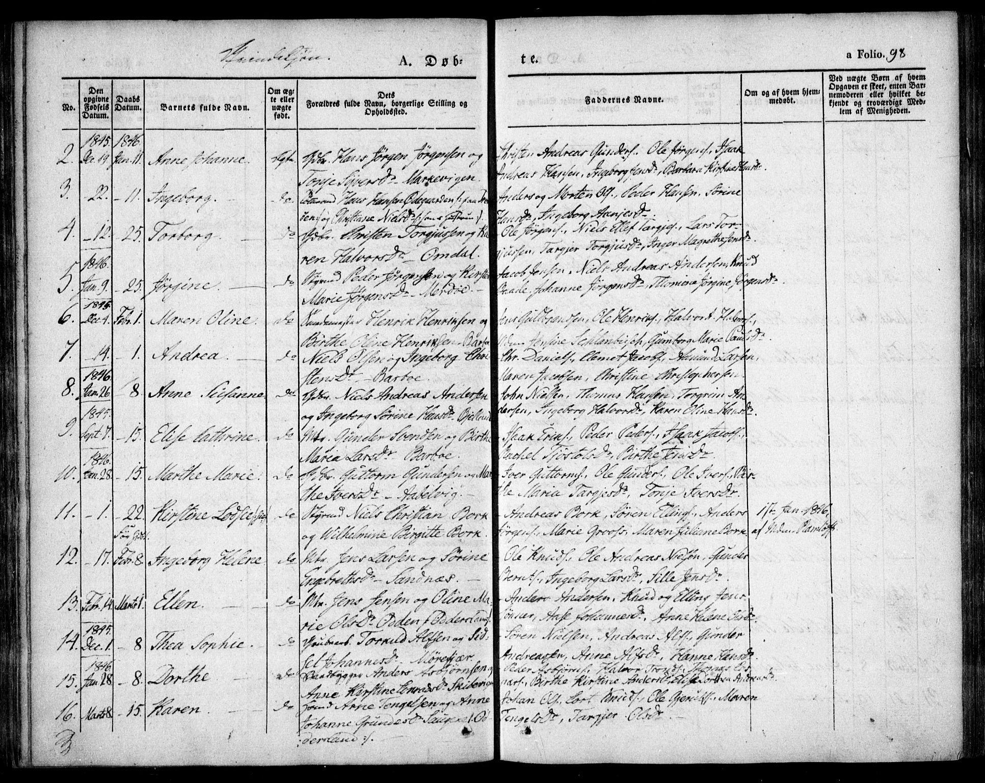 Tromøy sokneprestkontor, AV/SAK-1111-0041/F/Fa/L0004: Ministerialbok nr. A 4, 1837-1846, s. 98