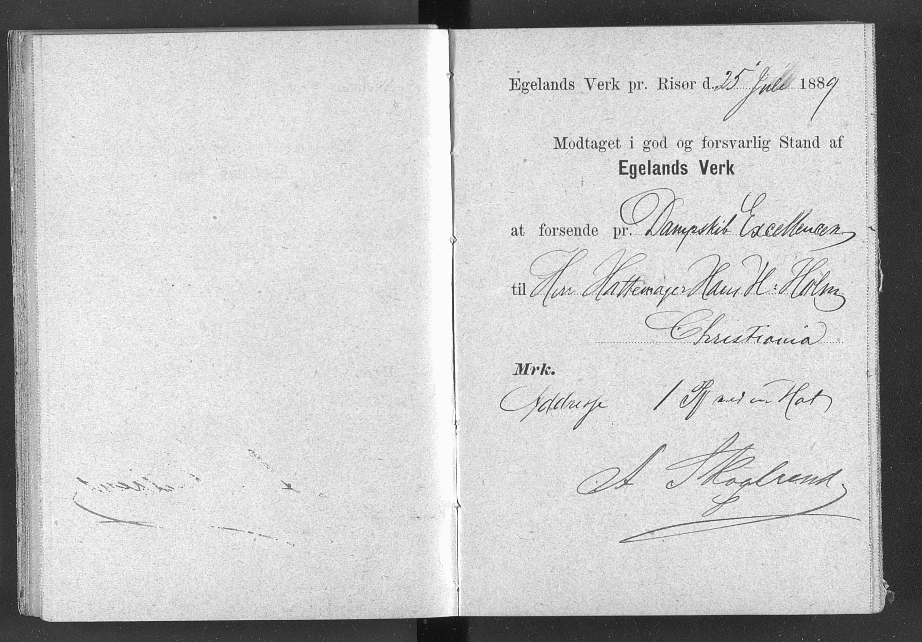 Egelands Jernverk, AAKS/PA-1907/01/L0029: Kvitteringsbok, 1888-1895