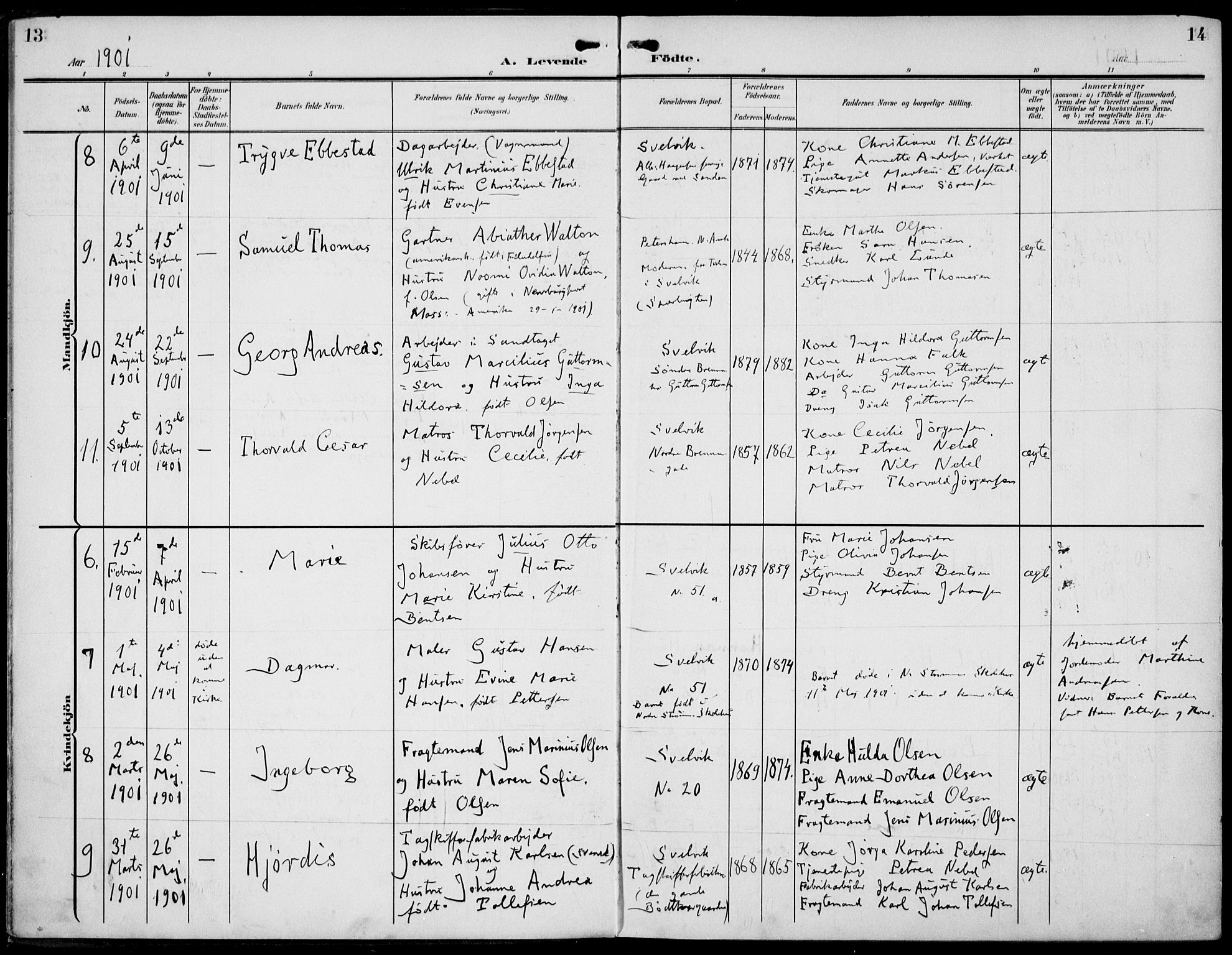 Strømm kirkebøker, AV/SAKO-A-322/F/Fb/L0002: Ministerialbok nr. II 2, 1900-1919, s. 13-14