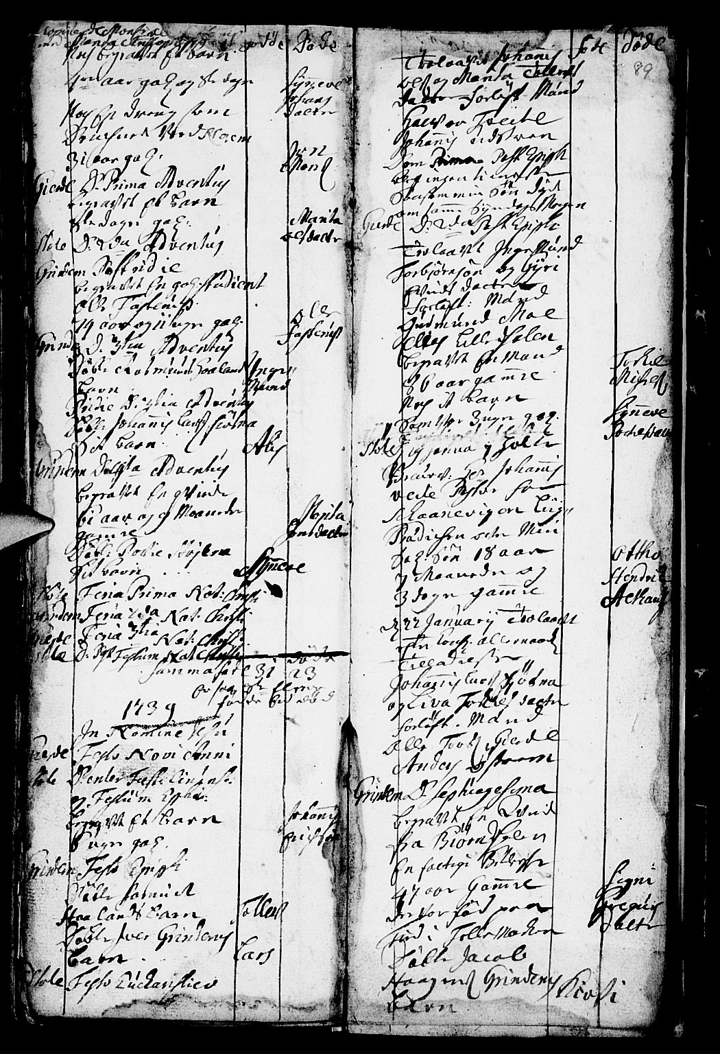 Etne sokneprestembete, SAB/A-75001/H/Haa: Ministerialbok nr. A 1, 1715-1741, s. 89