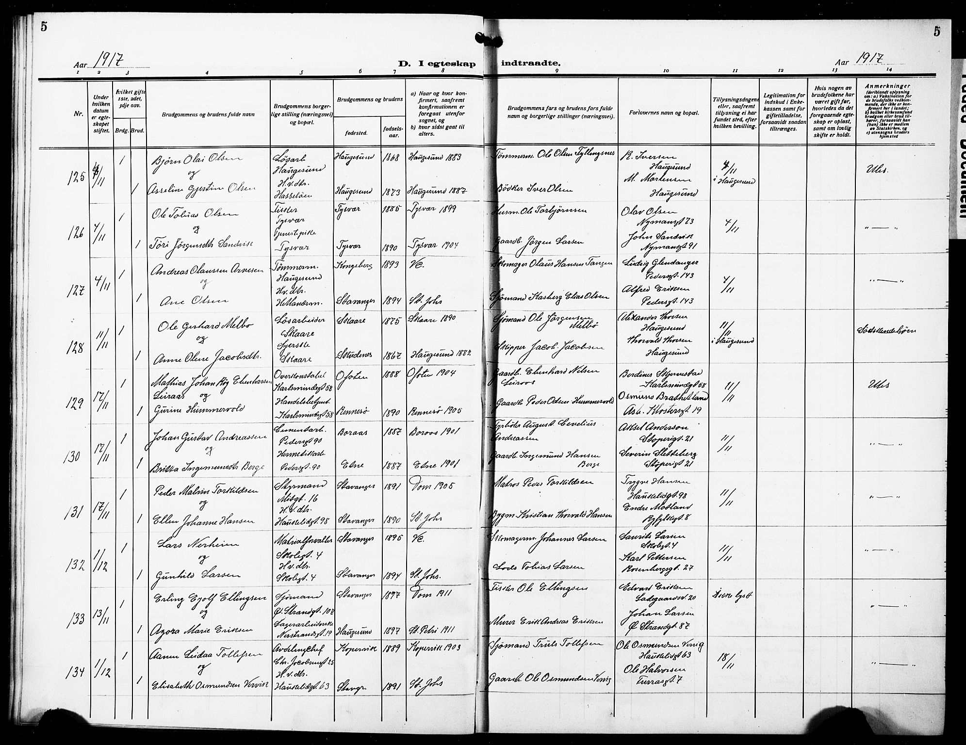 St. Johannes sokneprestkontor, AV/SAST-A-101814/001/30/30BB/L0007: Klokkerbok nr. B 7, 1917-1932, s. 5