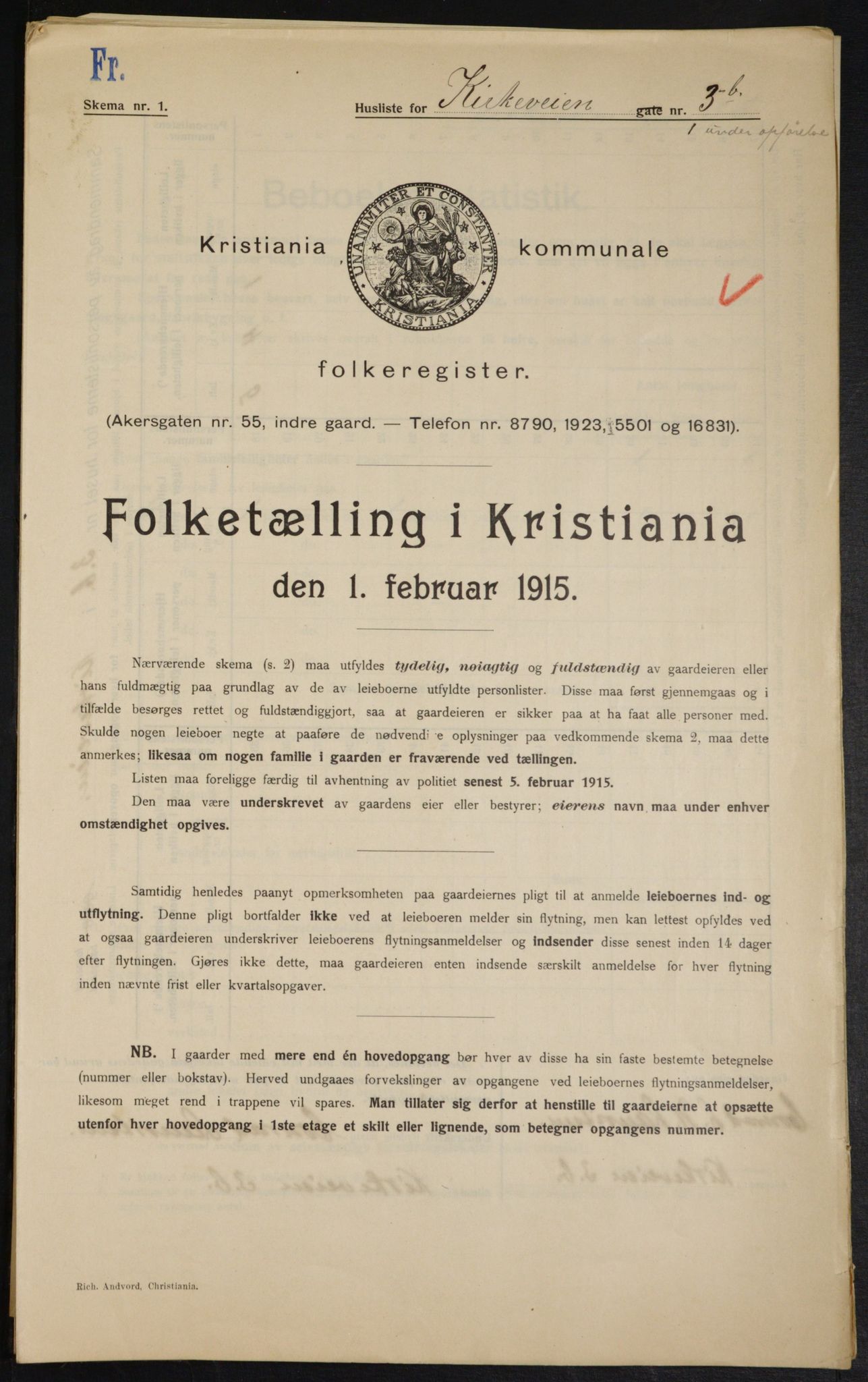 OBA, Kommunal folketelling 1.2.1915 for Kristiania, 1915, s. 50419