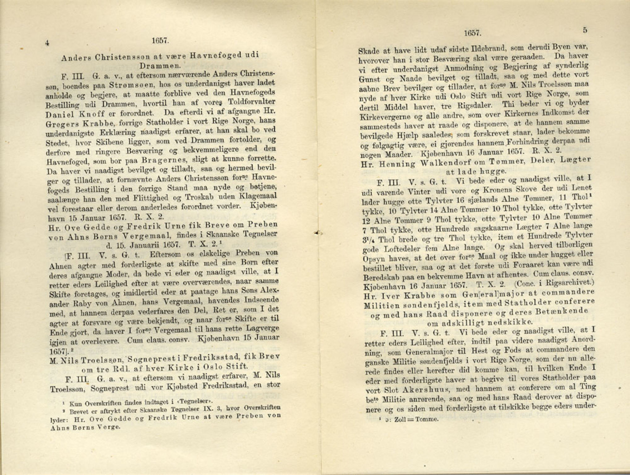 Publikasjoner utgitt av Det Norske Historiske Kildeskriftfond, PUBL/-/-/-: Norske Rigs-Registranter, bind 12, 1657-1660, s. 4-5