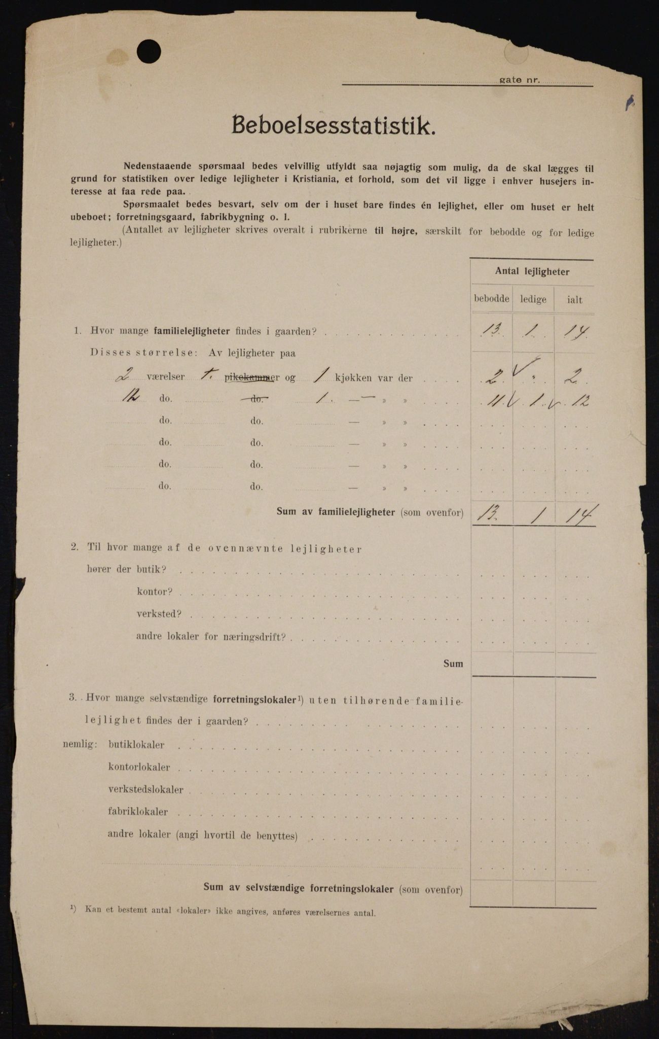 OBA, Kommunal folketelling 1.2.1909 for Kristiania kjøpstad, 1909, s. 42720