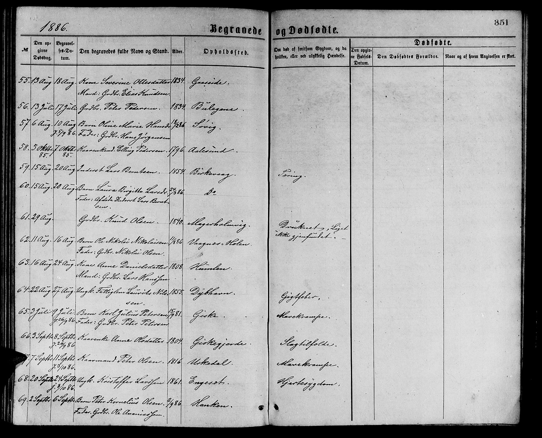 Ministerialprotokoller, klokkerbøker og fødselsregistre - Møre og Romsdal, AV/SAT-A-1454/528/L0429: Klokkerbok nr. 528C10, 1872-1886, s. 351