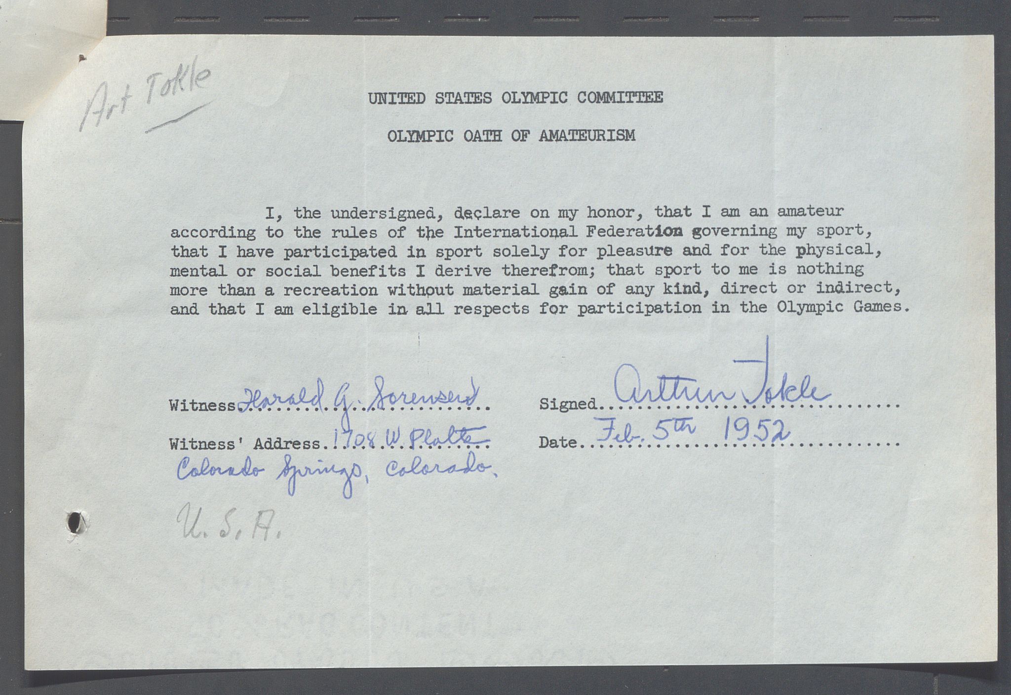 Organisasjonskomiteen for de VI. olympiske vinterleker, OBA/A-20130/H/Ha, 1951-1952, s. 927