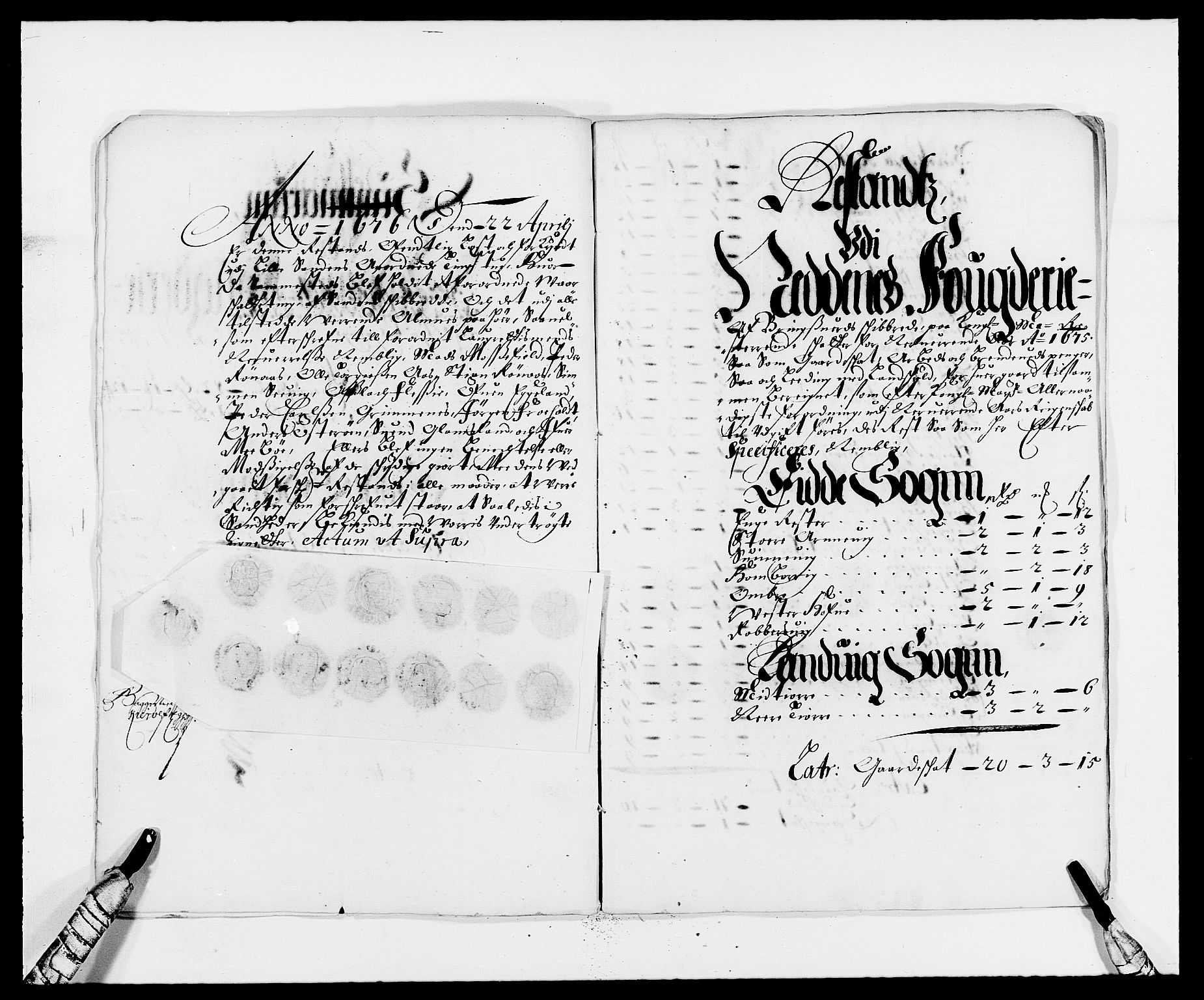 Rentekammeret inntil 1814, Reviderte regnskaper, Fogderegnskap, AV/RA-EA-4092/R39/L2301: Fogderegnskap Nedenes, 1675-1676, s. 164