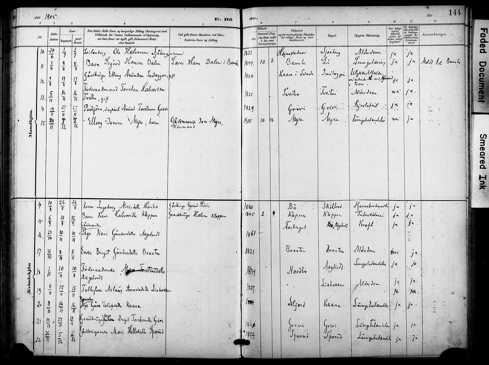 Bø kirkebøker, AV/SAKO-A-257/F/Fa/L0012: Ministerialbok nr. 12, 1900-1908, s. 144