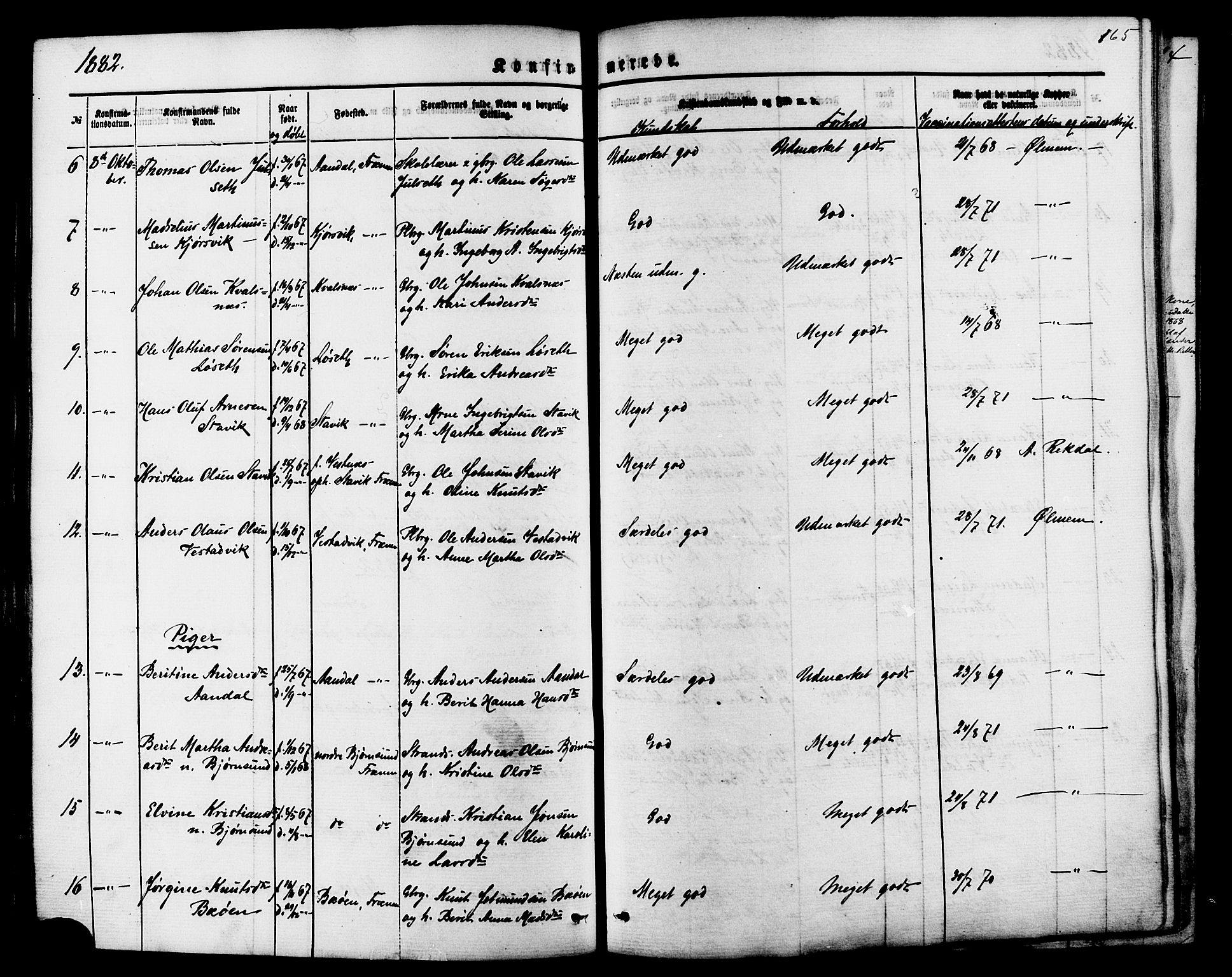 Ministerialprotokoller, klokkerbøker og fødselsregistre - Møre og Romsdal, SAT/A-1454/565/L0749: Ministerialbok nr. 565A03, 1871-1886, s. 165
