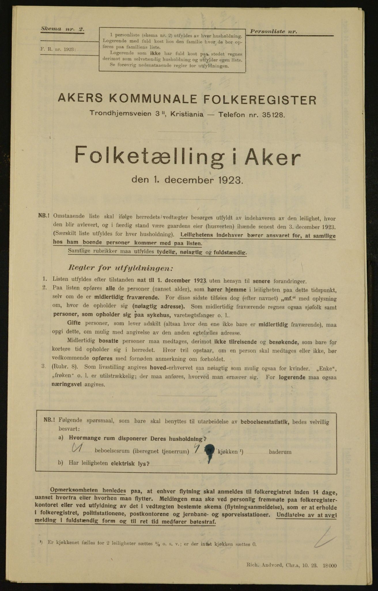 , Kommunal folketelling 1.12.1923 for Aker, 1923, s. 31088