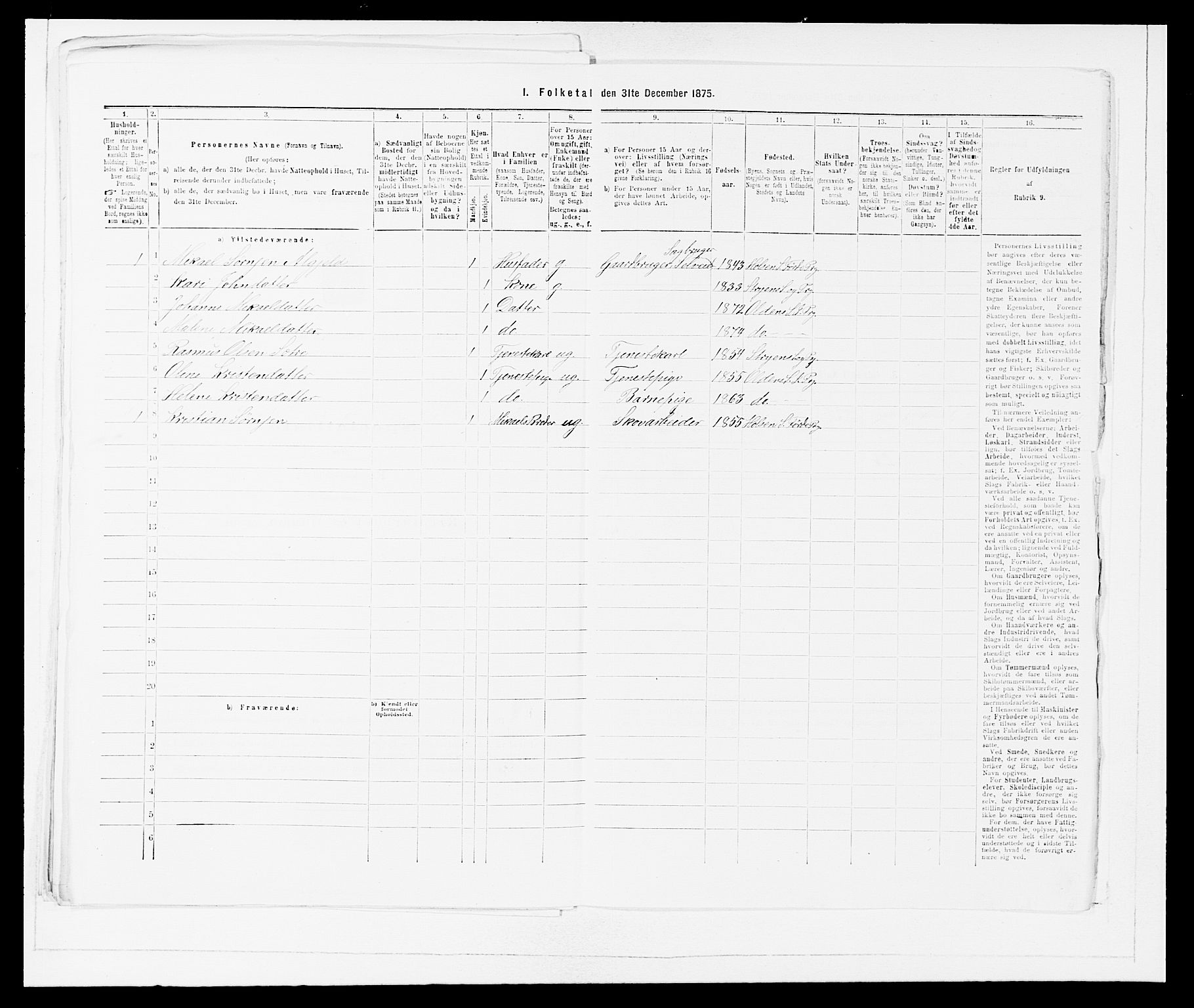 SAB, Folketelling 1875 for 1447P Innvik prestegjeld, 1875, s. 709