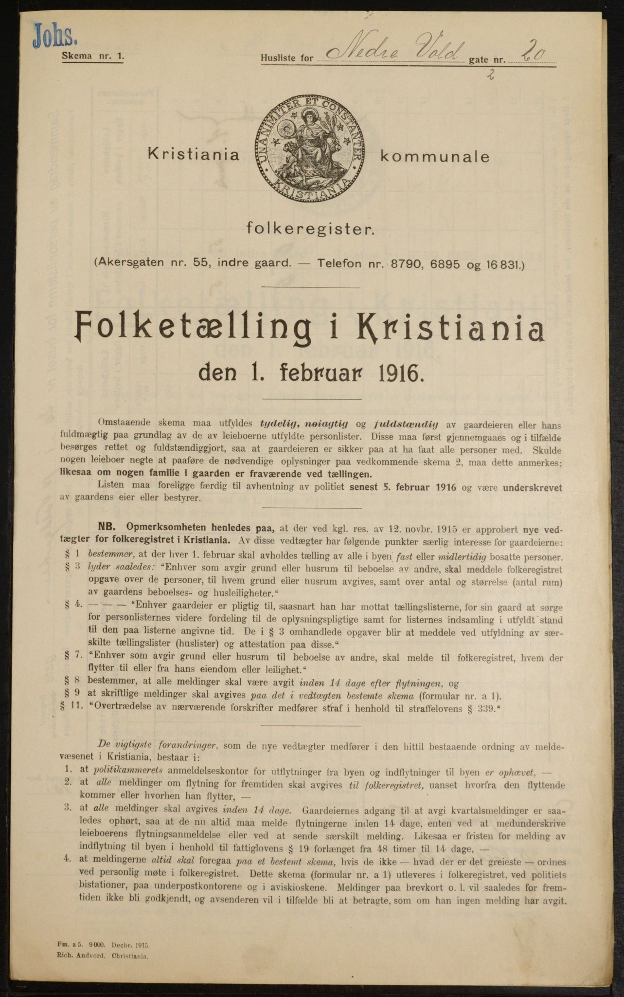 OBA, Kommunal folketelling 1.2.1916 for Kristiania, 1916, s. 71344