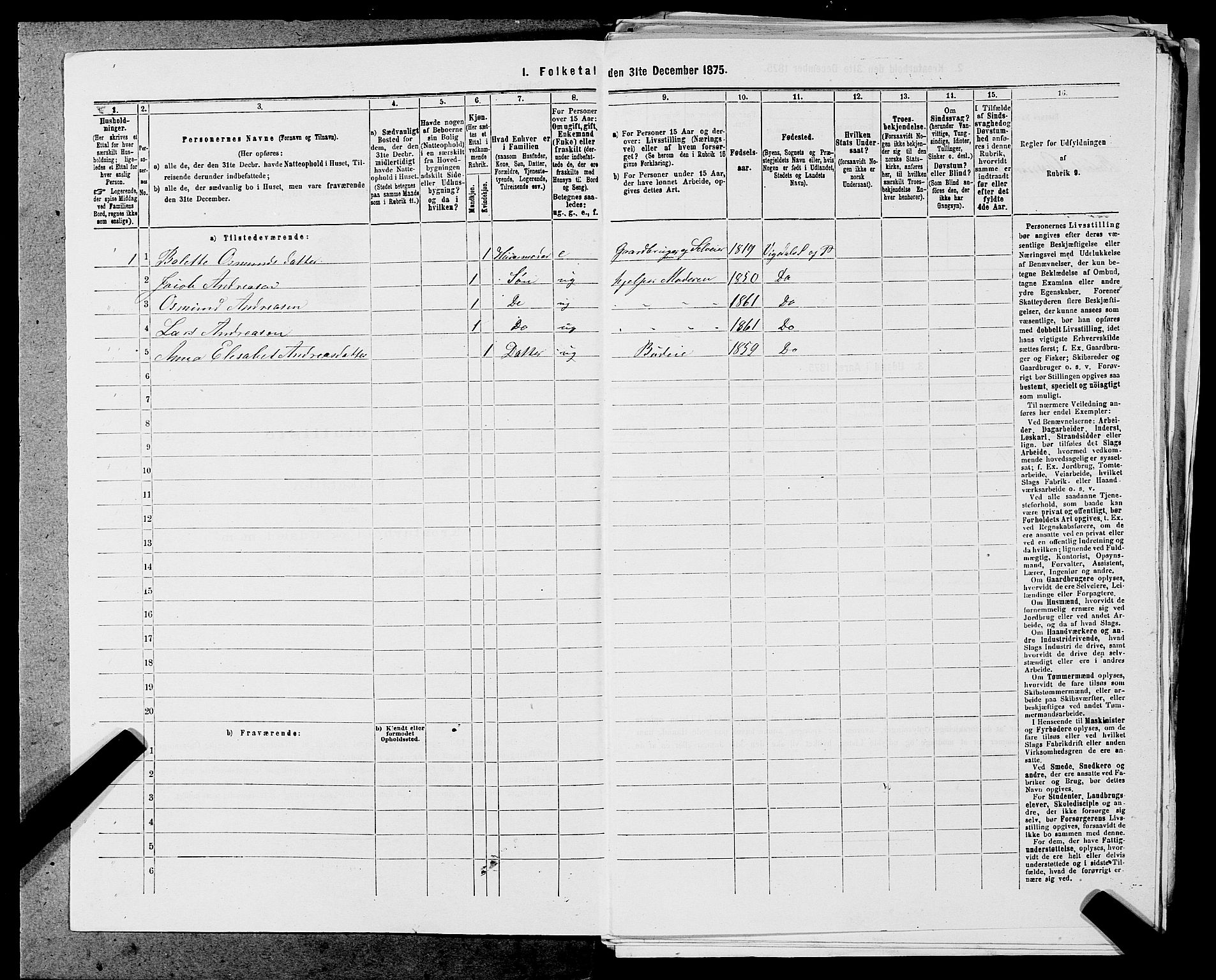 SAST, Folketelling 1875 for 1157P Vikedal prestegjeld, 1875, s. 404