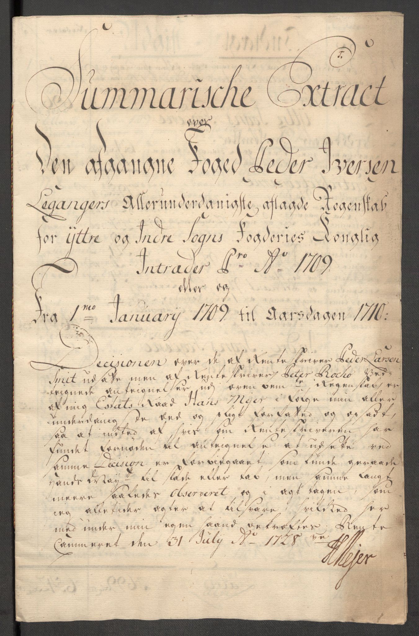 Rentekammeret inntil 1814, Reviderte regnskaper, Fogderegnskap, AV/RA-EA-4092/R52/L3316: Fogderegnskap Sogn, 1709-1710, s. 18