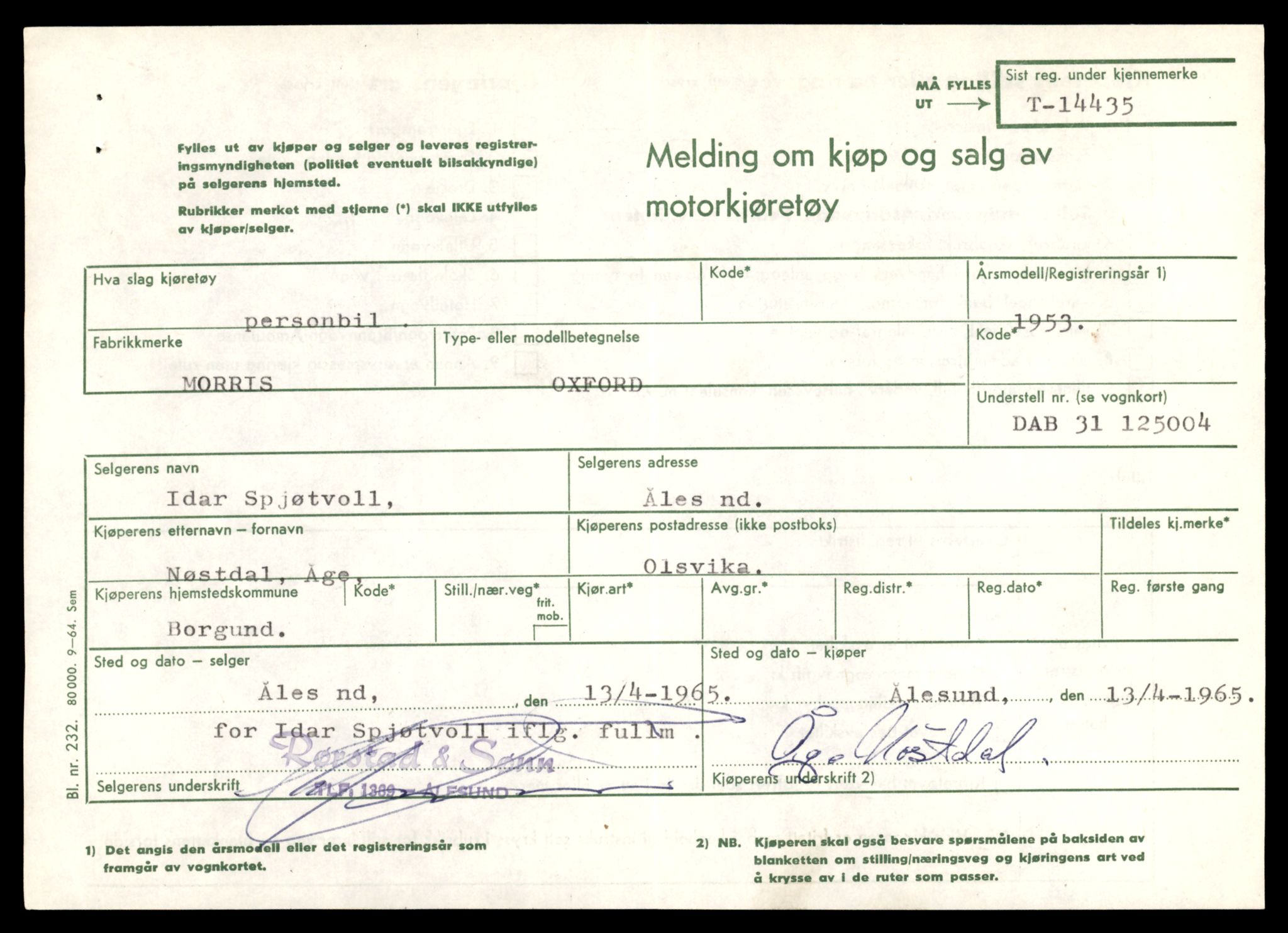 Møre og Romsdal vegkontor - Ålesund trafikkstasjon, AV/SAT-A-4099/F/Fe/L0045: Registreringskort for kjøretøy T 14320 - T 14444, 1927-1998, s. 2976