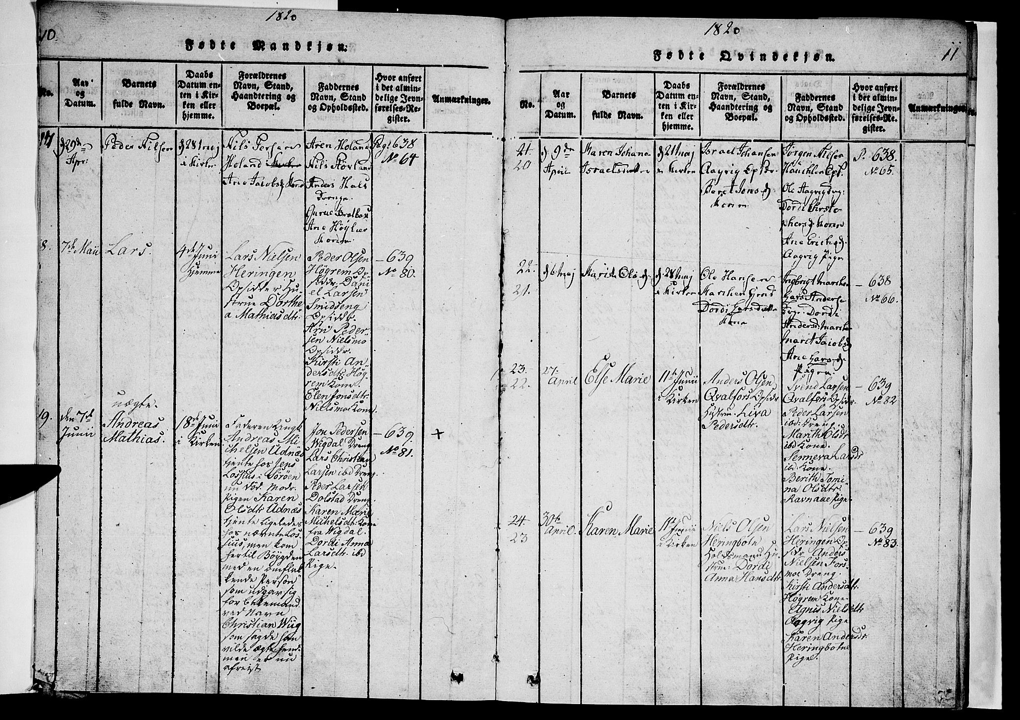 Ministerialprotokoller, klokkerbøker og fødselsregistre - Nordland, AV/SAT-A-1459/820/L0288: Ministerialbok nr. 820A09, 1820-1825, s. 10-11