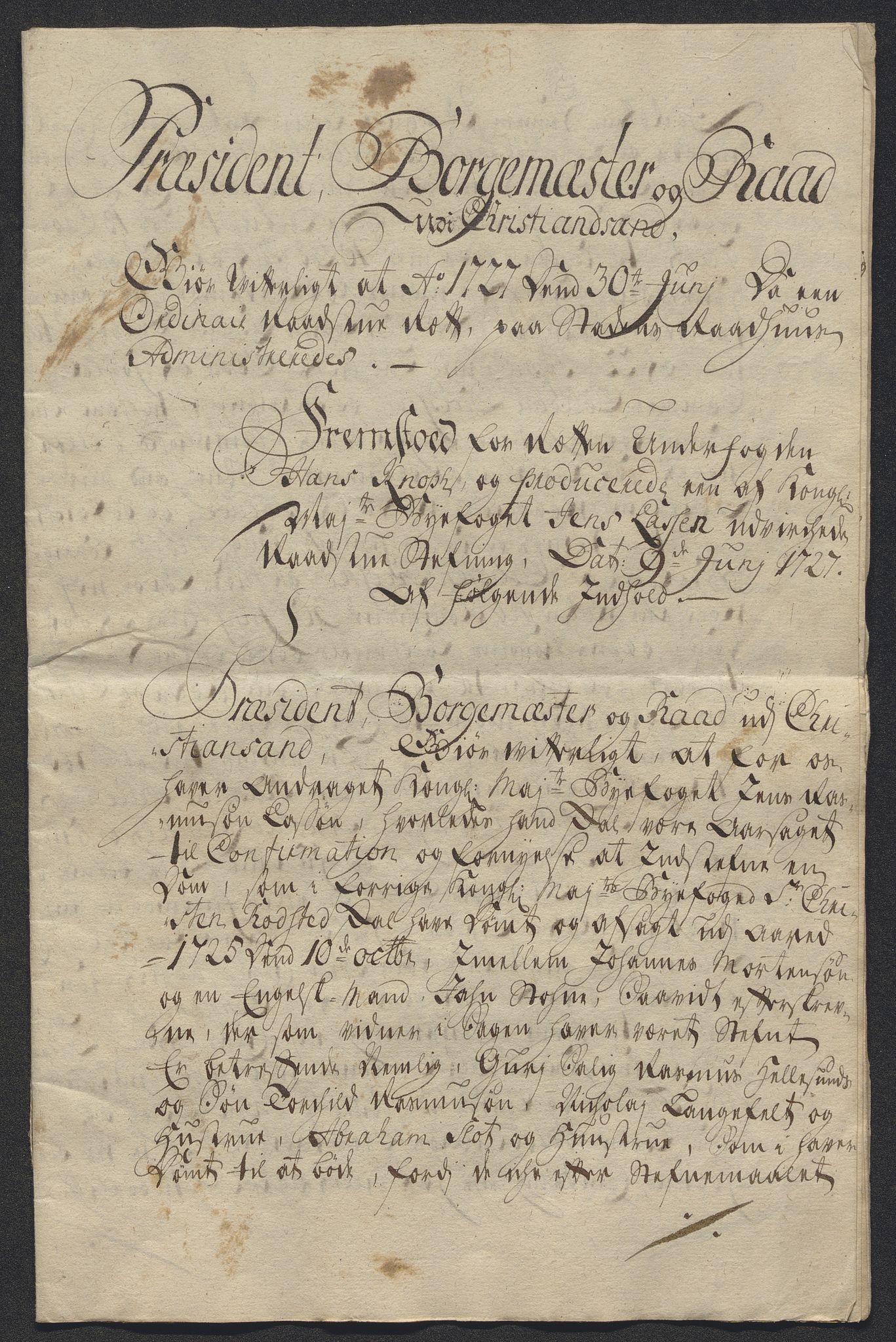 Rentekammeret inntil 1814, Reviderte regnskaper, Byregnskaper, AV/RA-EA-4066/R/Rm/L0286: [M19] Sikt og sakefall, 1719-1727, s. 654