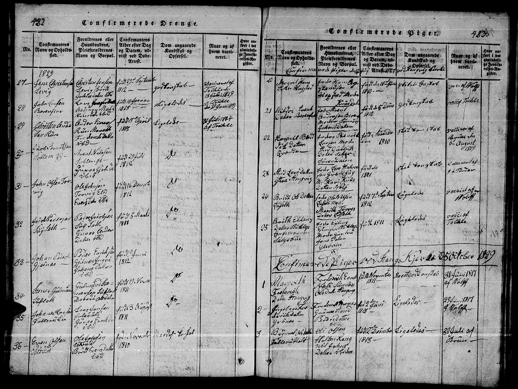 Ministerialprotokoller, klokkerbøker og fødselsregistre - Møre og Romsdal, AV/SAT-A-1454/592/L1031: Klokkerbok nr. 592C01, 1820-1833, s. 482-483