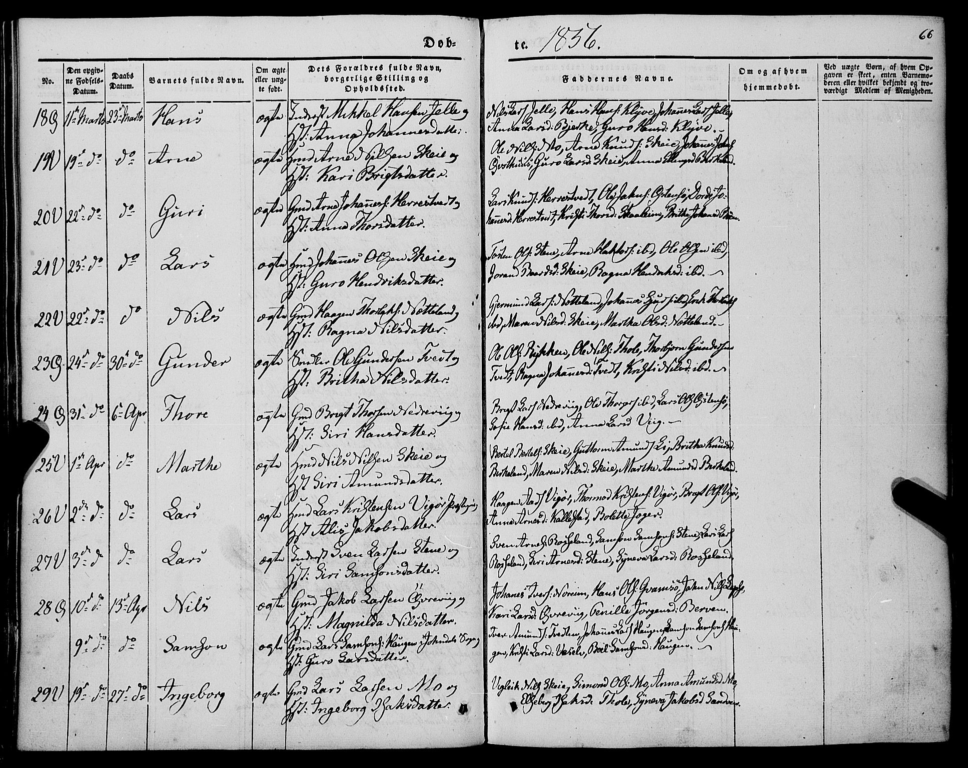 Kvam sokneprestembete, AV/SAB-A-76201/H/Haa: Ministerialbok nr. A 8, 1844-1863, s. 66