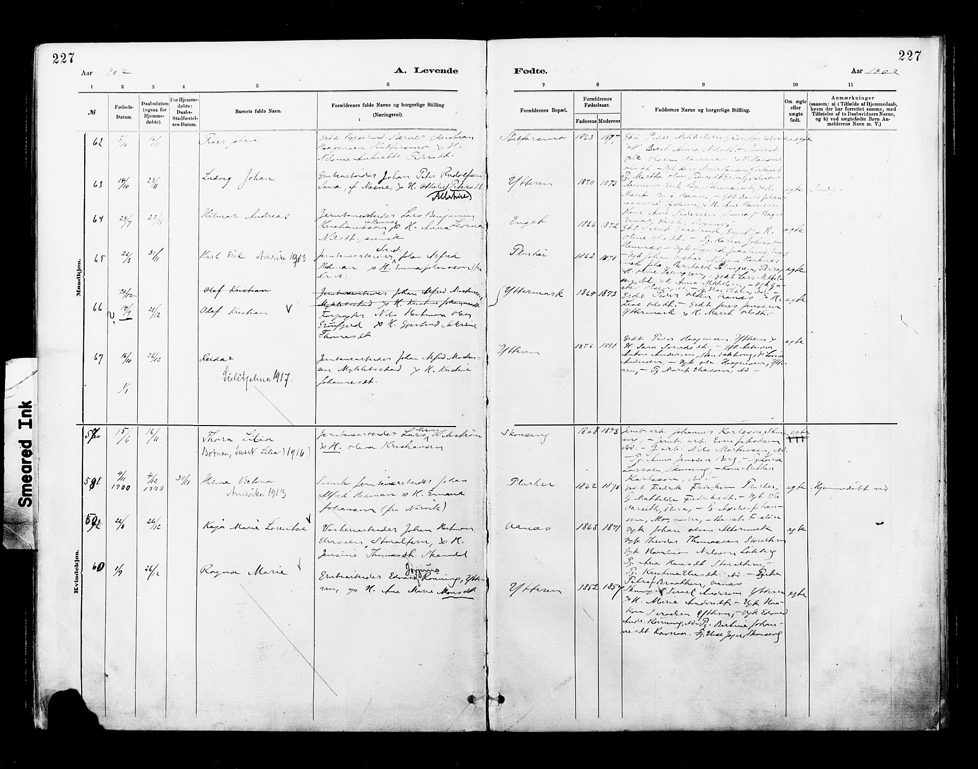 Ministerialprotokoller, klokkerbøker og fødselsregistre - Nordland, AV/SAT-A-1459/827/L0400: Ministerialbok nr. 827A12, 1883-1903, s. 227