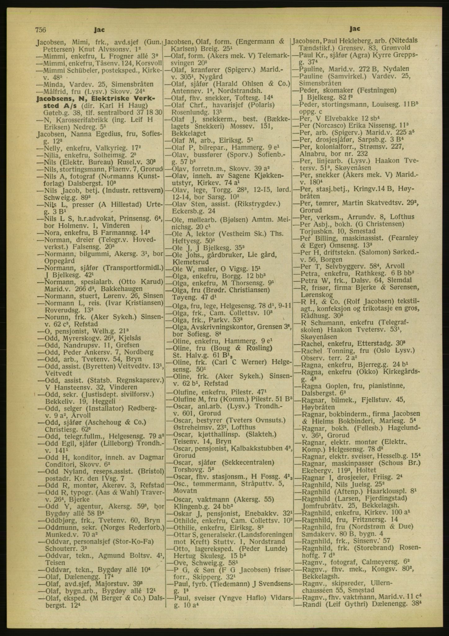 Kristiania/Oslo adressebok, PUBL/-, 1956-1957, s. 756