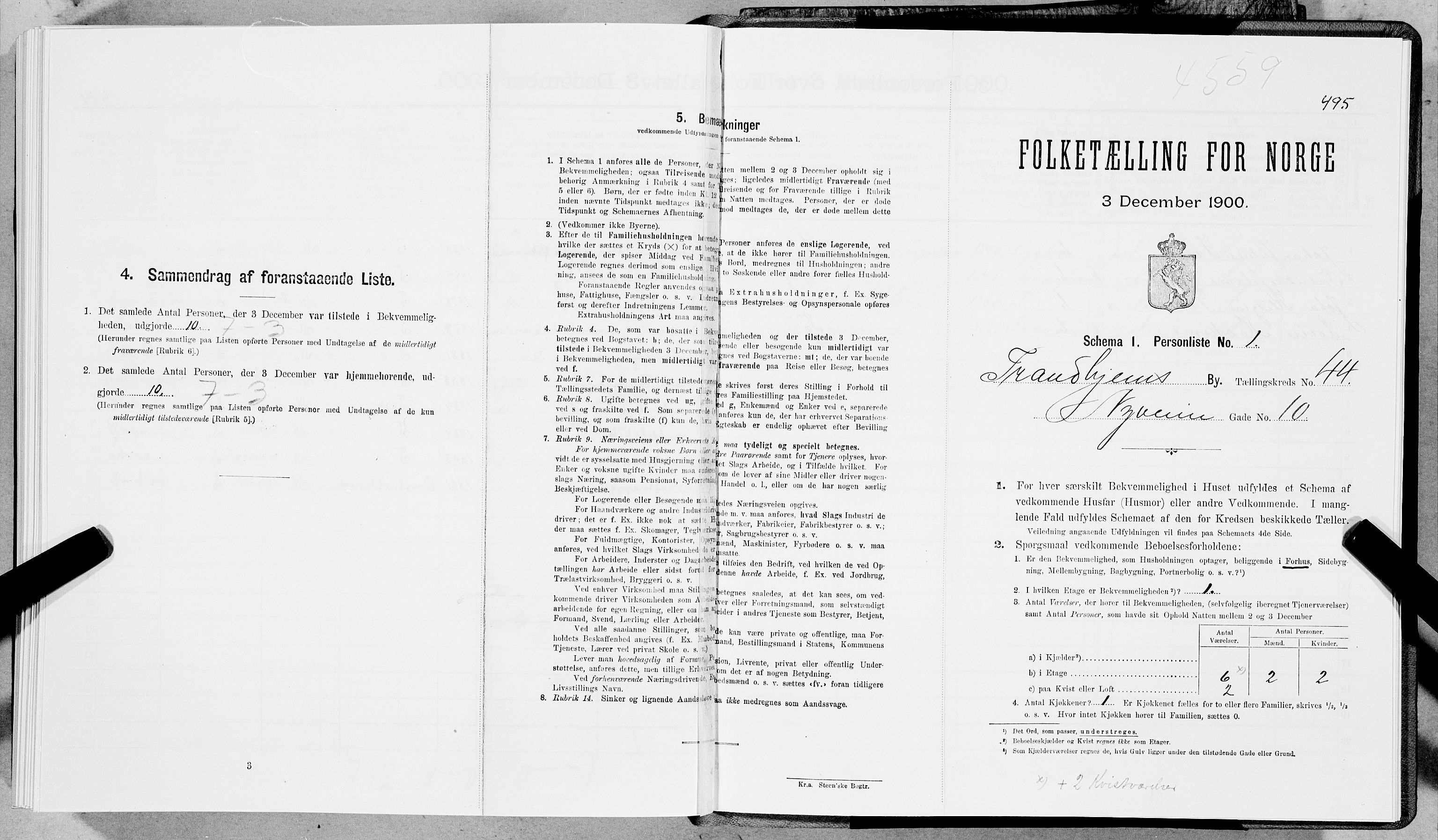 SAT, Folketelling 1900 for 1601 Trondheim kjøpstad, 1900, s. 7245