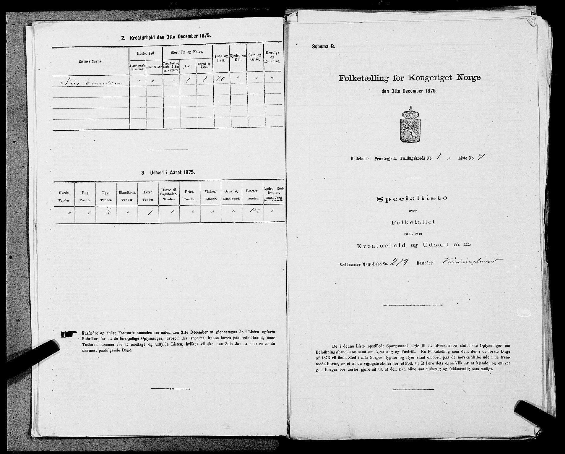 SAST, Folketelling 1875 for 1115P Helleland prestegjeld, 1875, s. 522