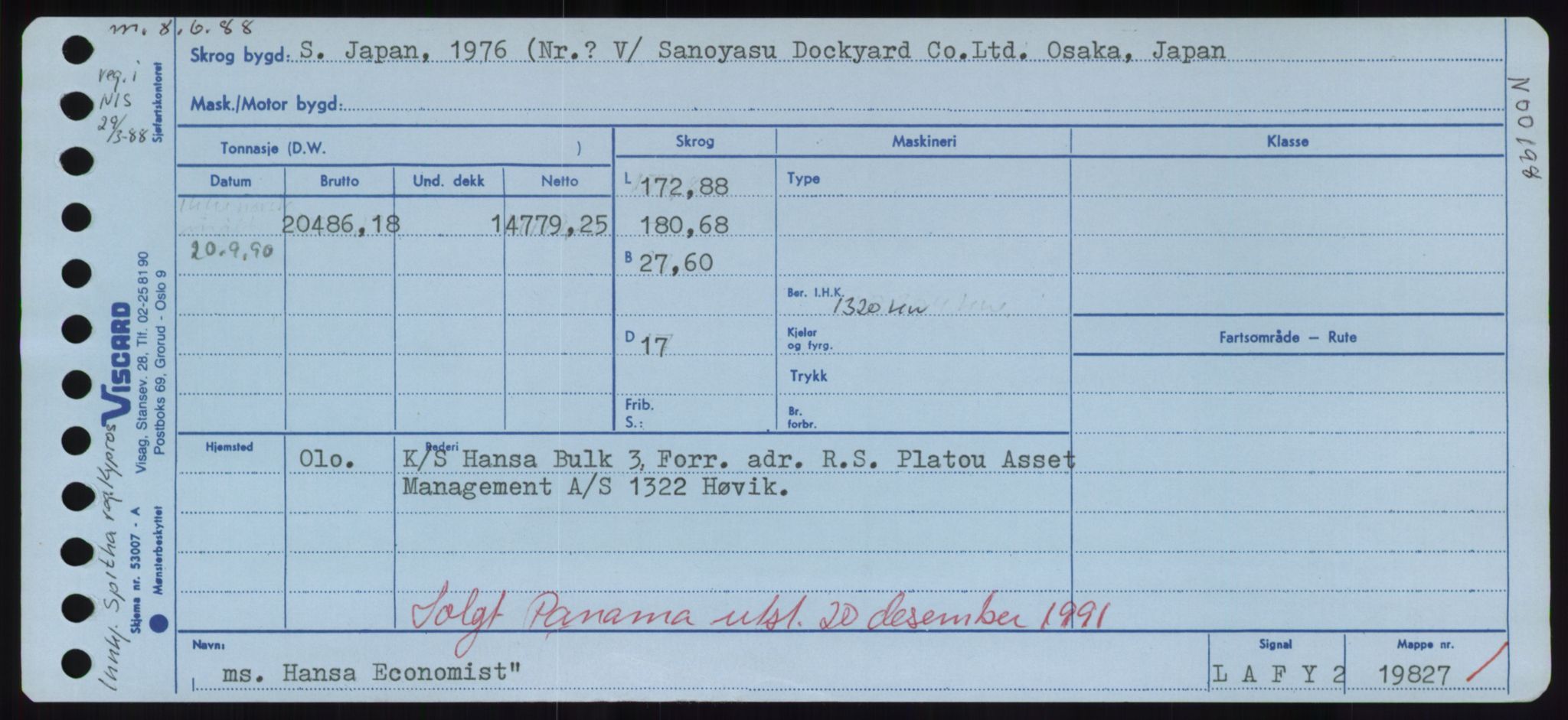 Sjøfartsdirektoratet med forløpere, Skipsmålingen, RA/S-1627/H/Hd/L0014: Fartøy, H-Havl, s. 235