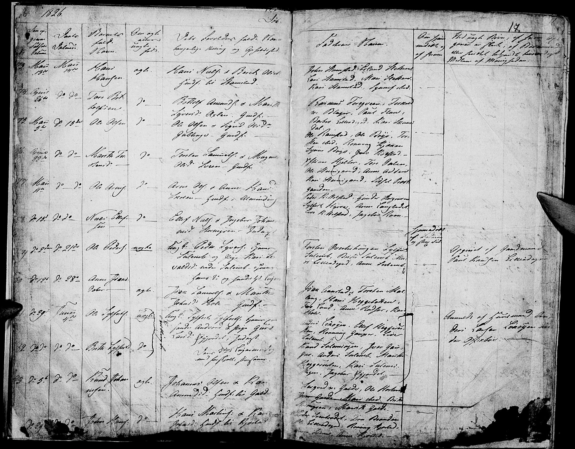 Lom prestekontor, AV/SAH-PREST-070/K/L0005: Ministerialbok nr. 5, 1825-1837, s. 16-17