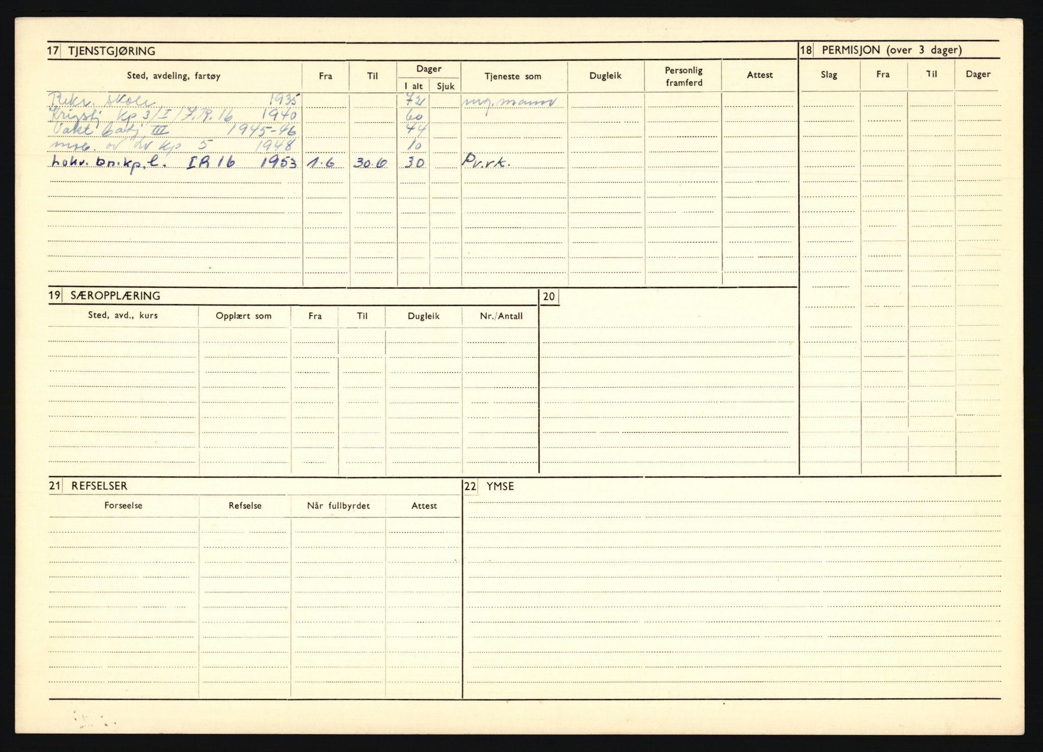 Forsvaret, Troms infanteriregiment nr. 16, AV/RA-RAFA-3146/P/Pa/L0019: Rulleblad for regimentets menige mannskaper, årsklasse 1935, 1935, s. 160