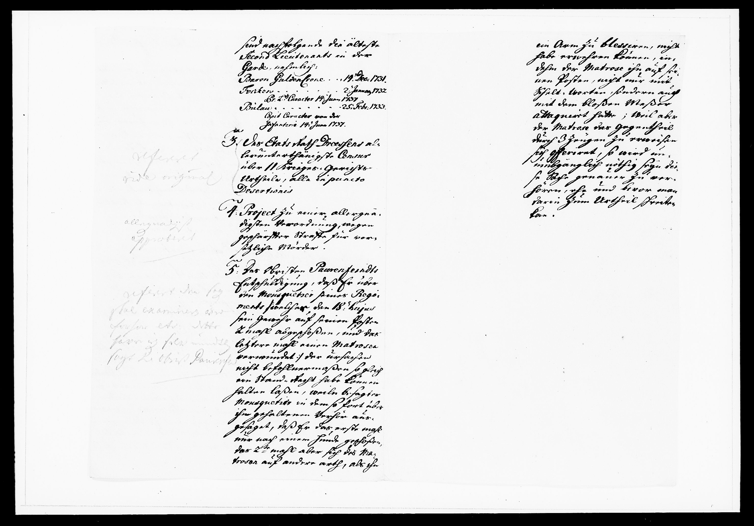 Krigskollegiet, Krigskancelliet, DRA/A-0006/-/1143-1150: Refererede sager, 1738, s. 37